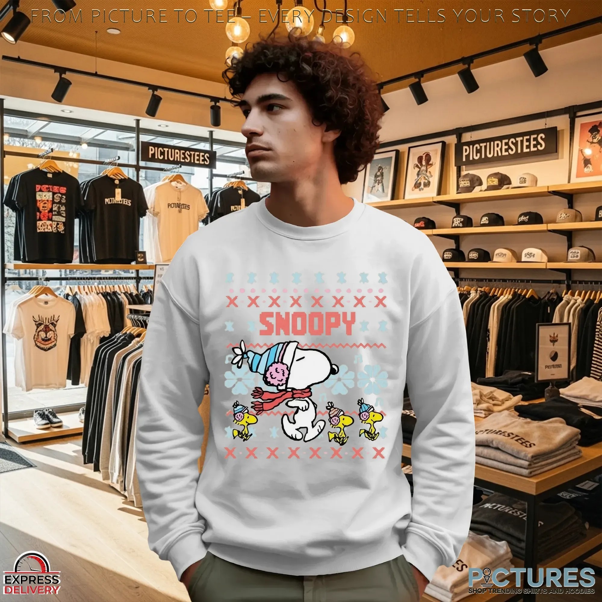Snoopy And Woodstock Ugly Christmas T Shirt Snoopy And Woodstock Ugly Christmas T Shirt