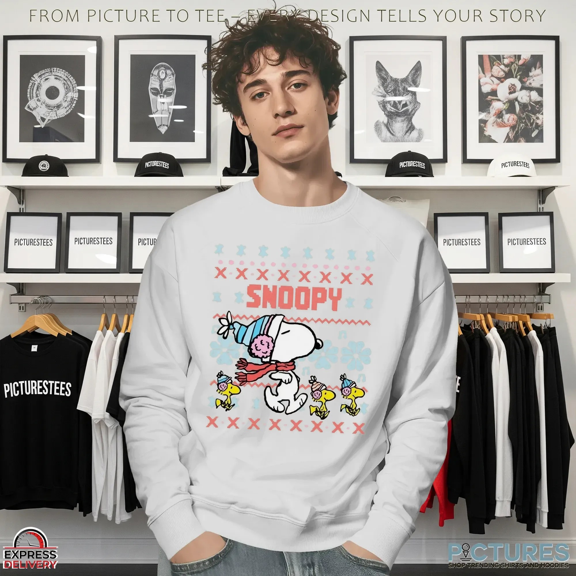 Snoopy And Woodstock Ugly Christmas T Shirt Snoopy And Woodstock Ugly Christmas T Shirt