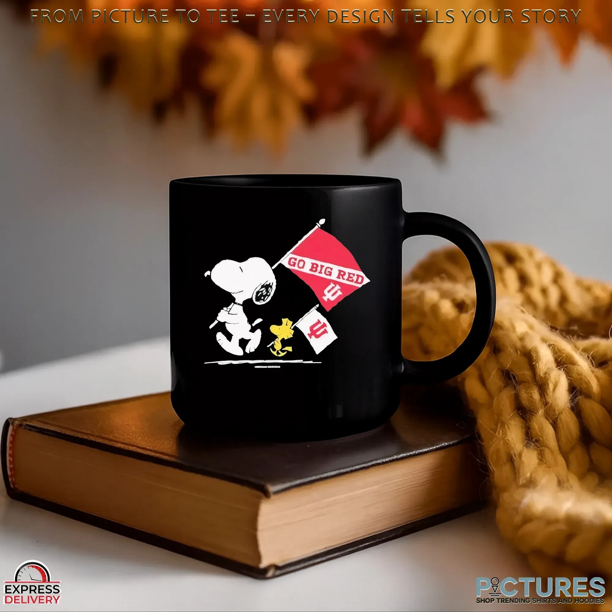 Snoopy And Woodstock X Indiana Hoosiers Gameday Go Big Red Flag T Shirt