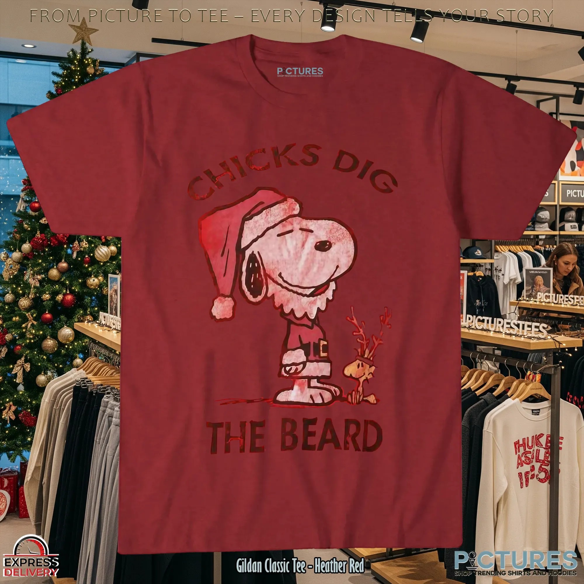 Snoopy Chicks Dig The Beard Christmas T Shirt Snoopy Chicks Dig The Beard Christmas T Shirt