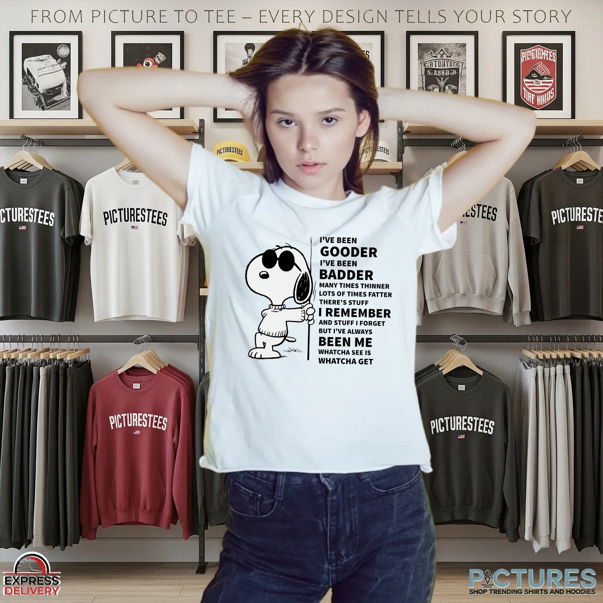 Snoopy I've Been Gooder I've Been Badder Many Times Thinner T Shirt