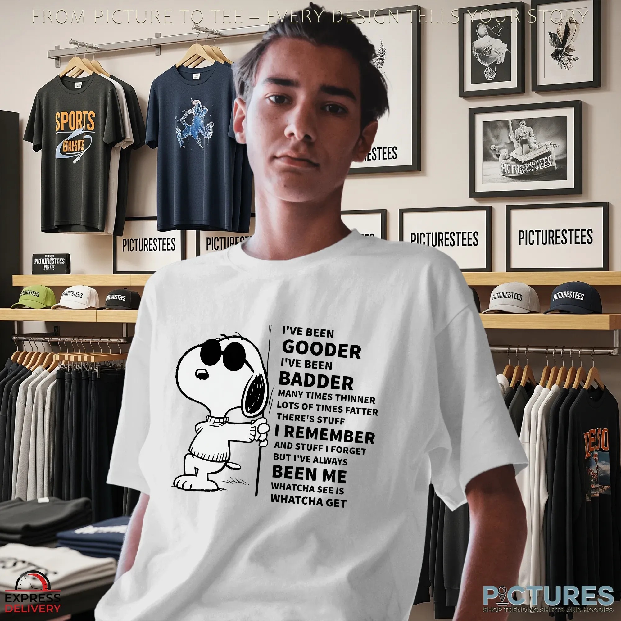 Snoopy I've Been Gooder I've Been Badder Many Times Thinner T Shirt