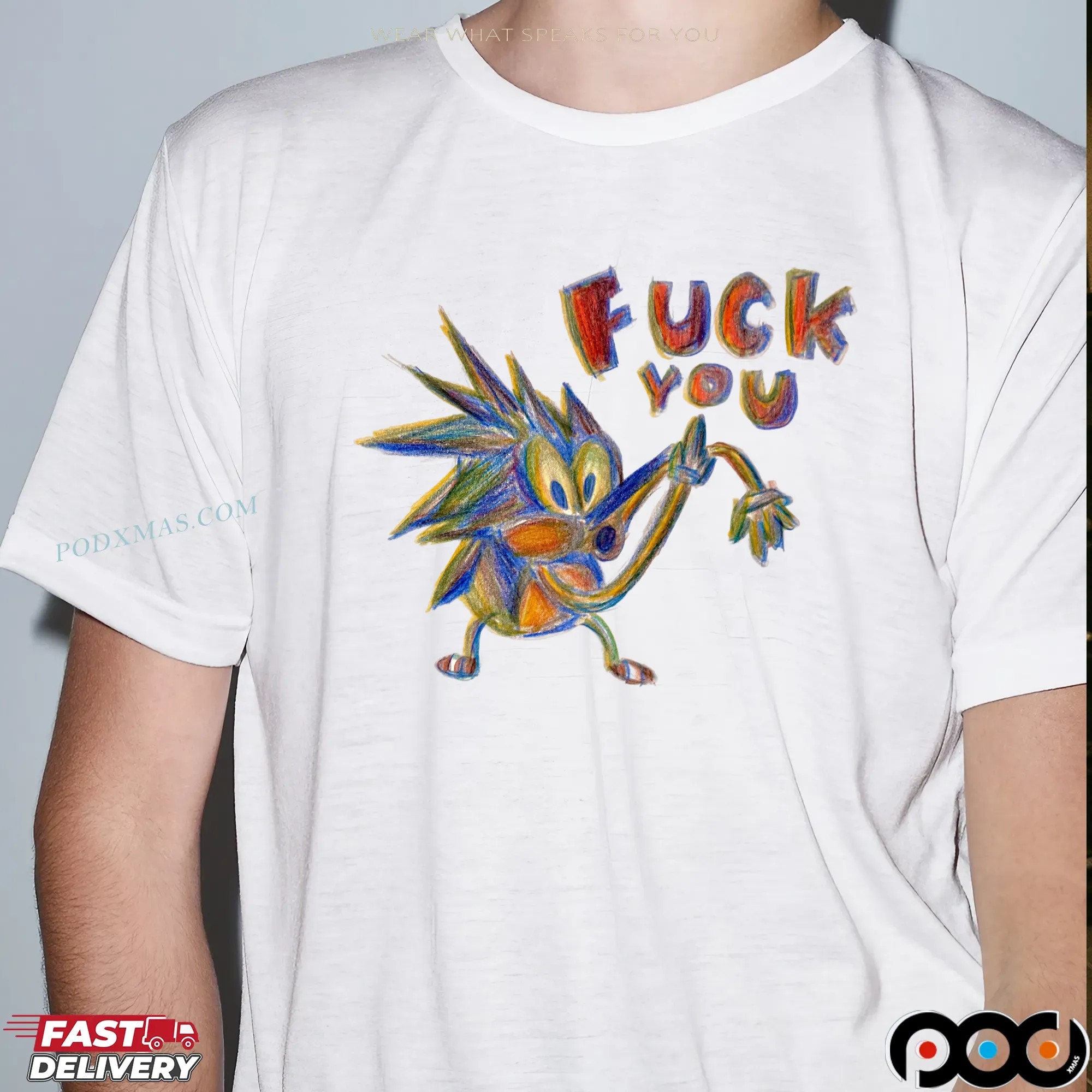Sonic The Hedgehog Crayon Pencil Drawing T Shirt
