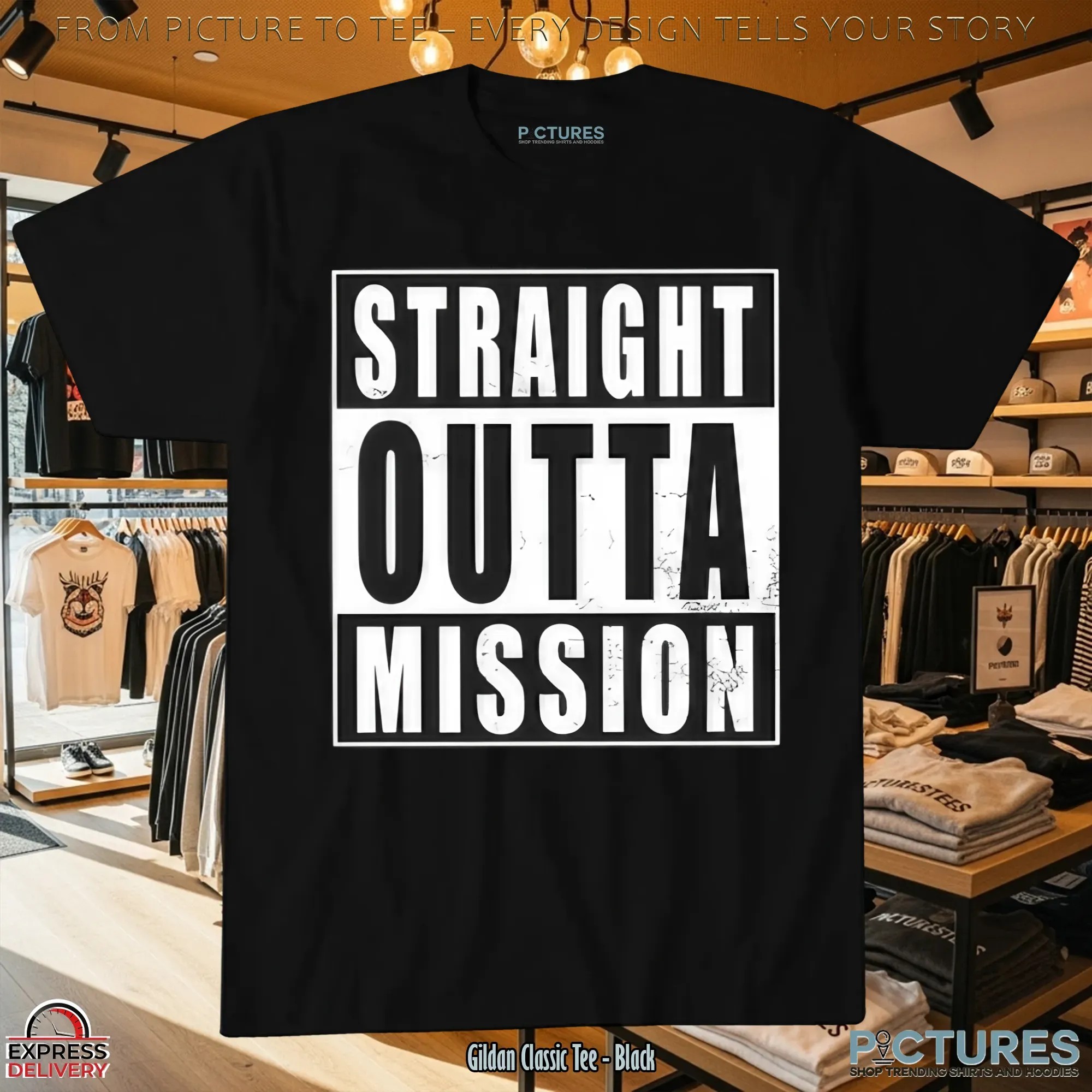 Straight Outta Mission Parody T Shirt