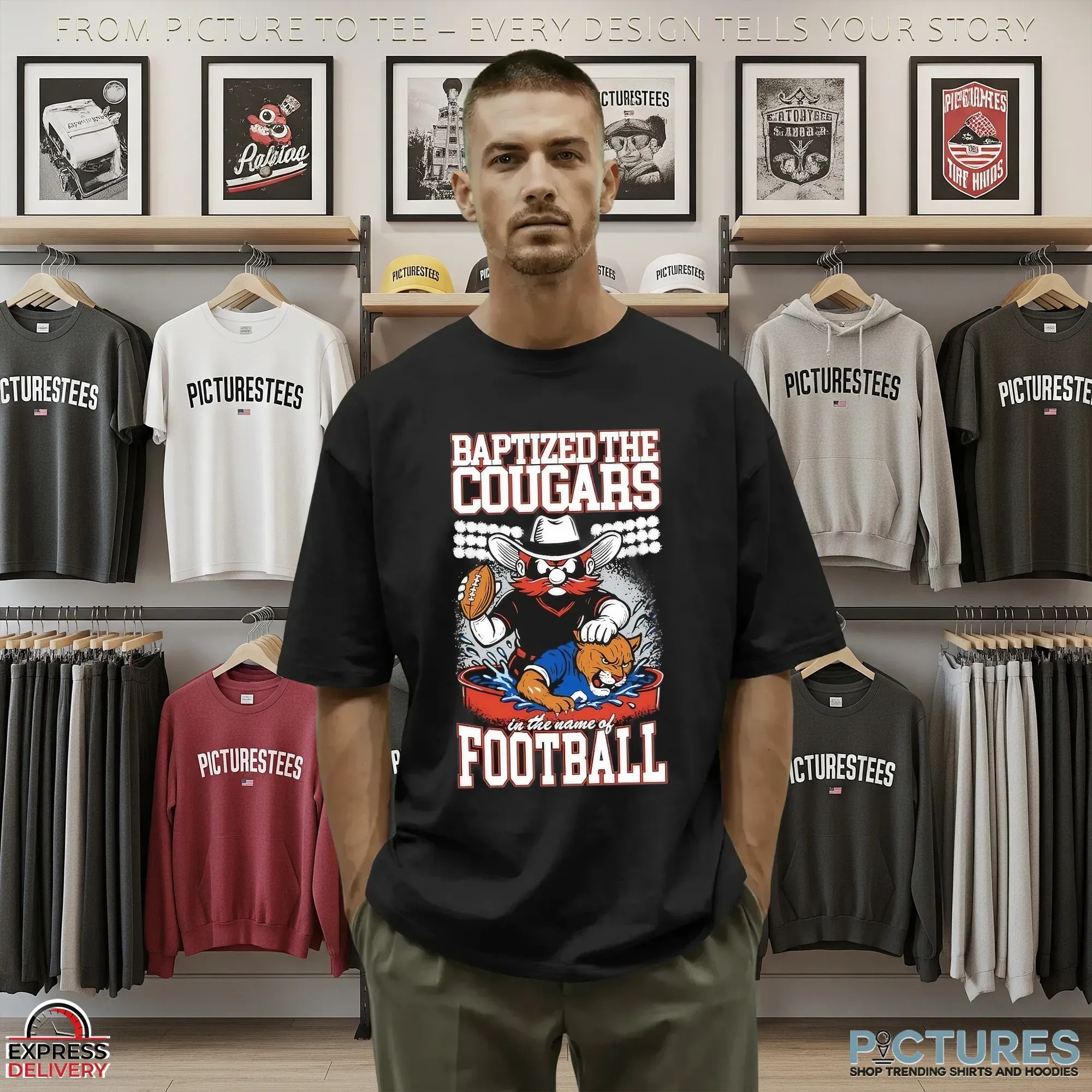 Texas Tech Red Raiders Vs Byu Cougars Baptized The Cougars In The Name Of Football T Shirt Texas Tech Red Raiders Vs Byu Cougars Baptized The Cougars In The Name Of Football T Shirt