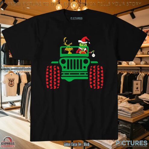 The Grinch and Max on Jeep Christmas T Shirt
