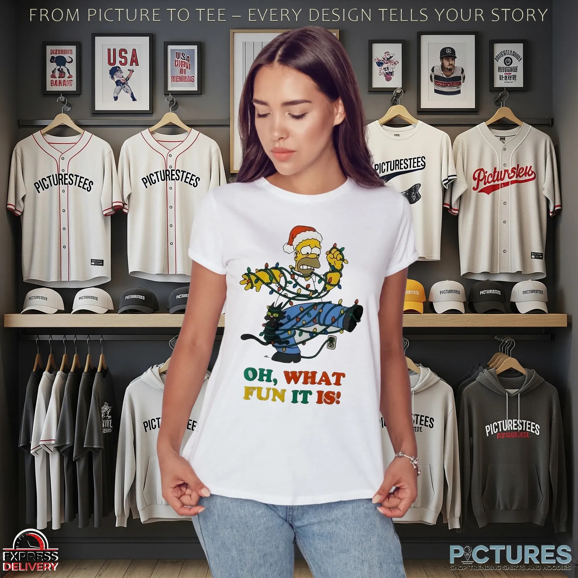 The Simpsons Christmas Lights Oh What Fun It Is T Shirt