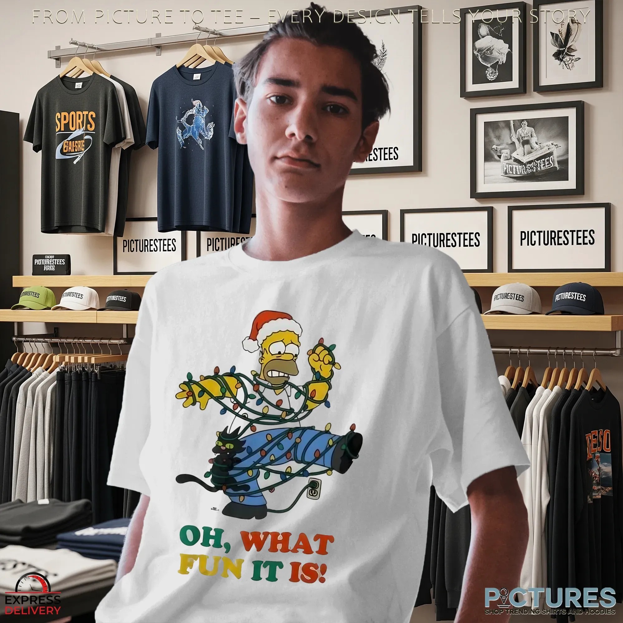The Simpsons Christmas Lights Oh What Fun It Is T Shirt