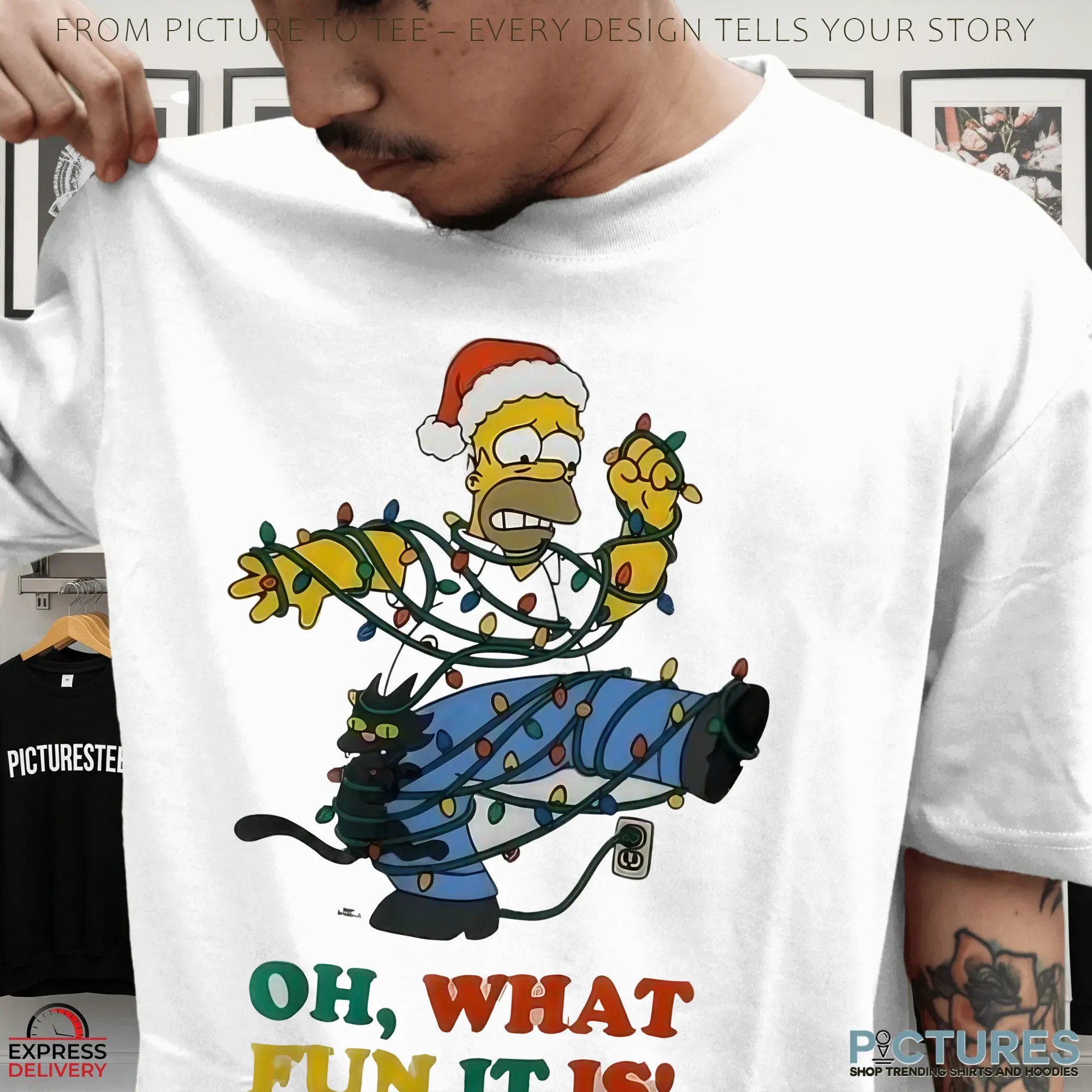 The Simpsons Christmas Lights Oh What Fun It Is T Shirt