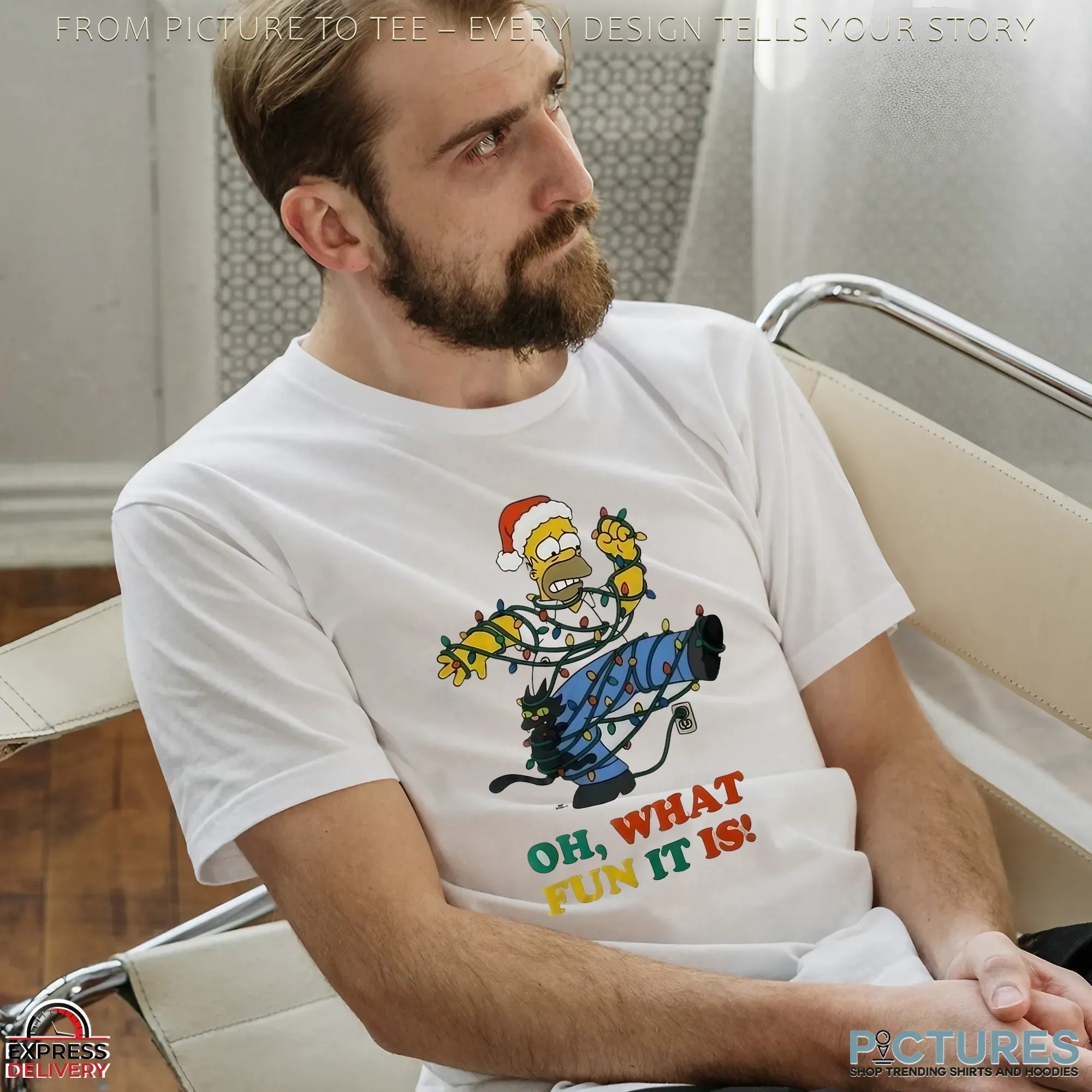 The Simpsons Christmas Lights Oh What Fun It Is T Shirt