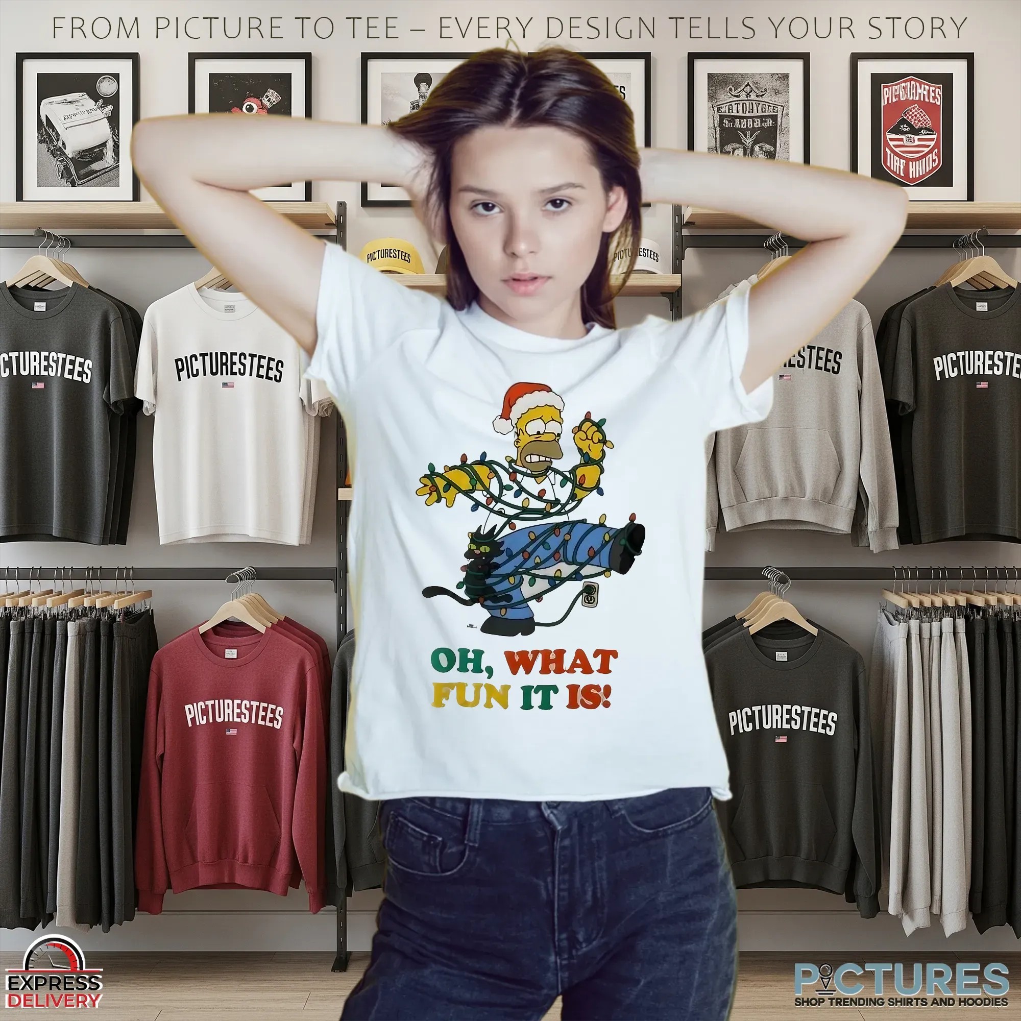 The Simpsons Christmas Lights Oh What Fun It Is T Shirt