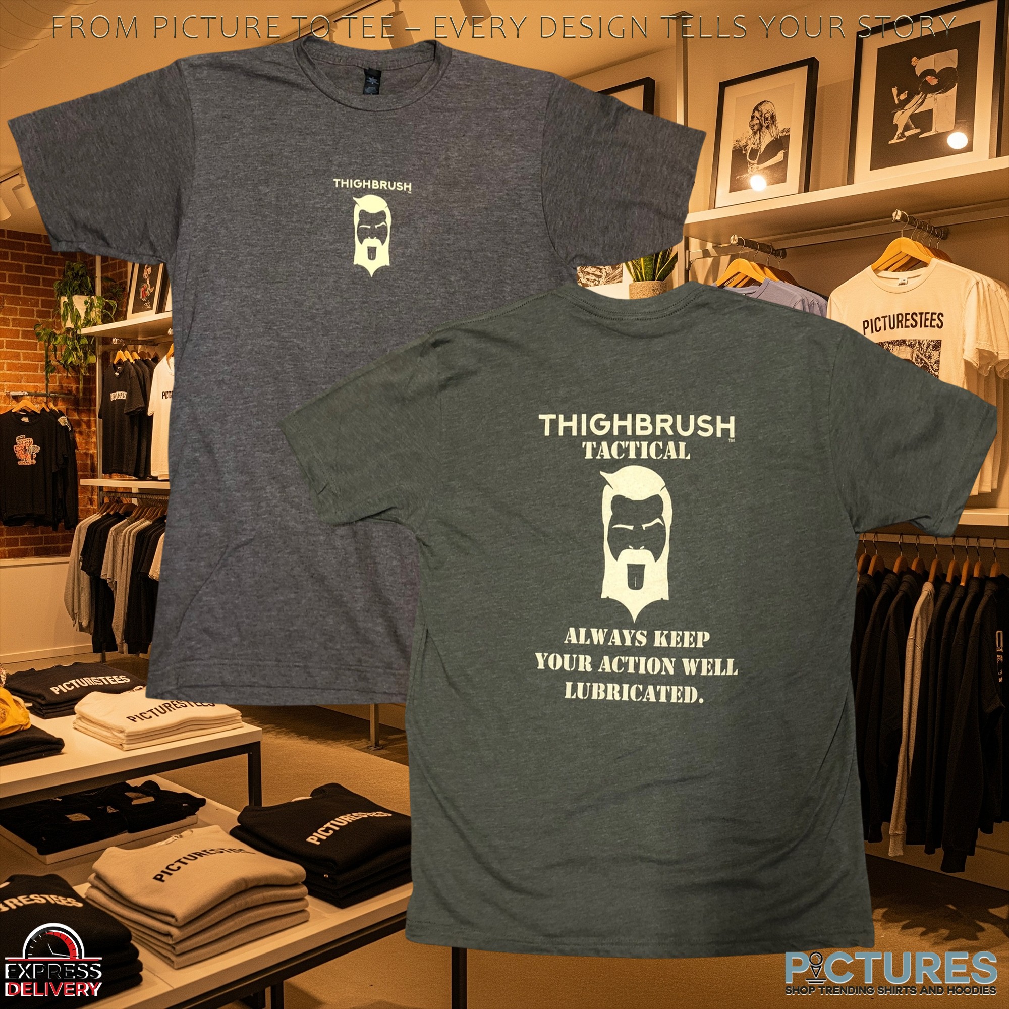 Thighbrus Tactical Always Keep Your Action Well Lubricated Double Sided T Shirt