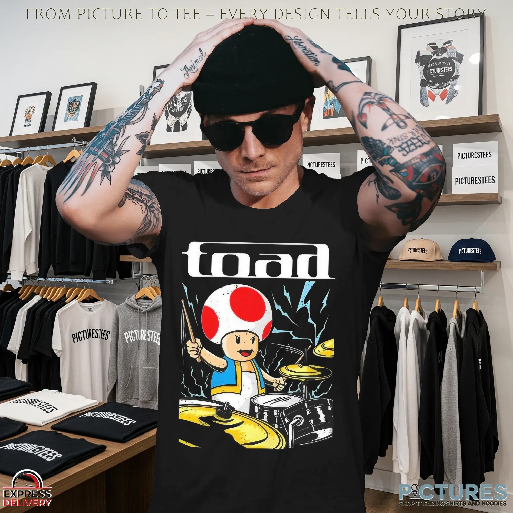 Toad Tool Band Drummer Graphic T Shirt