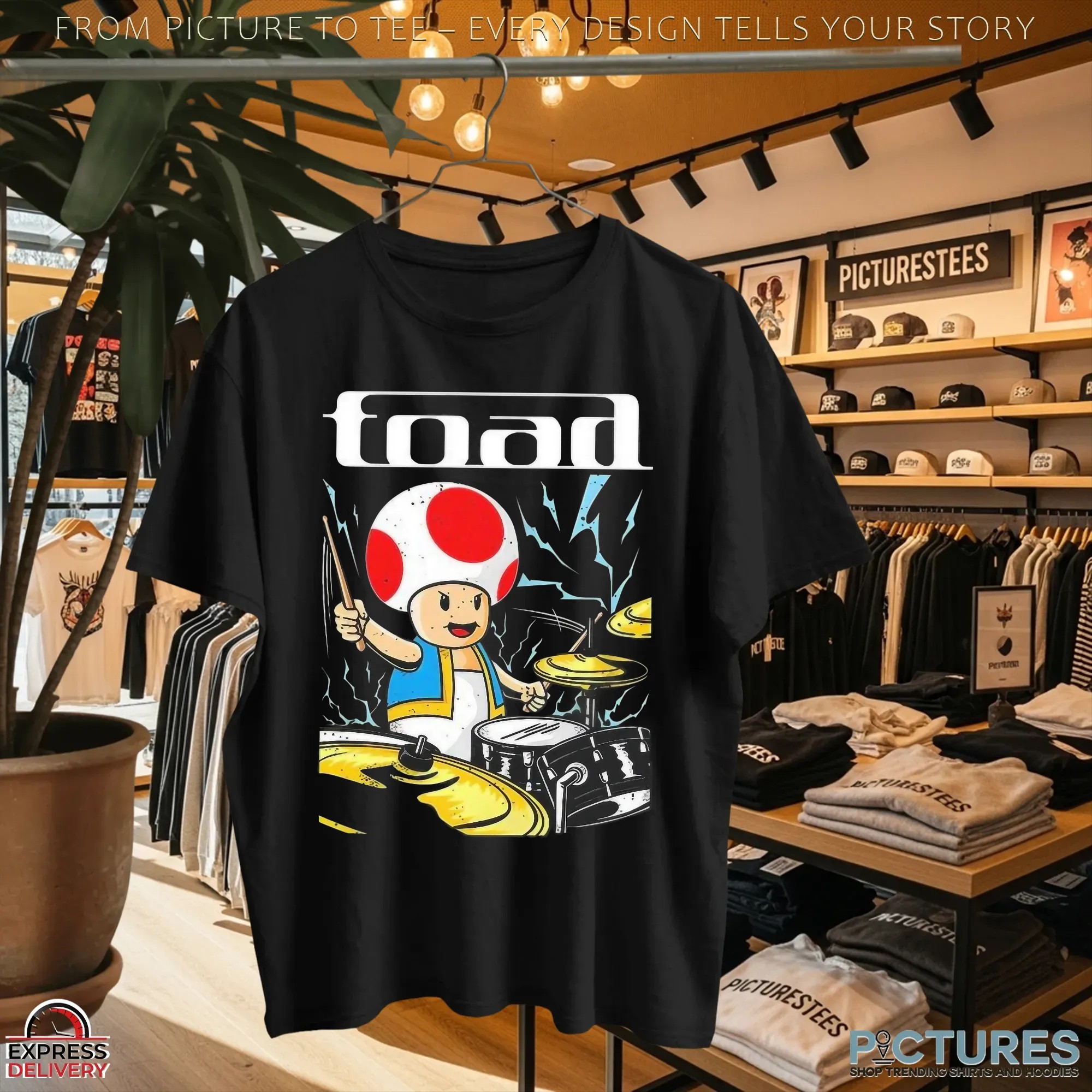 Toad Tool Band Drummer Graphic T Shirt Toad Tool Band Drummer Graphic T Shirt