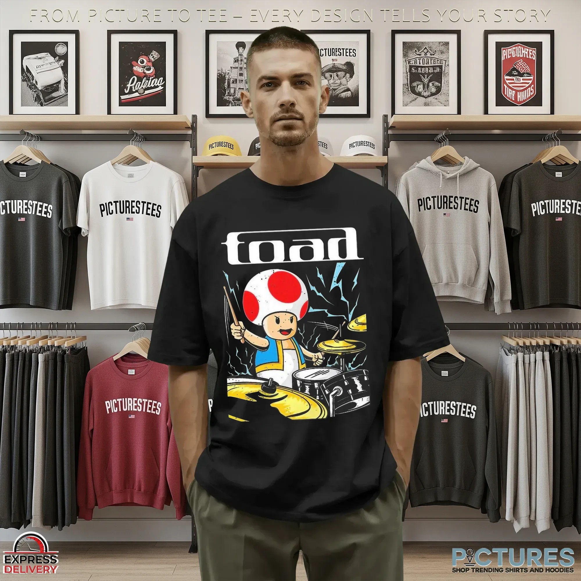 Toad Tool Band Drummer Graphic T Shirt Toad Tool Band Drummer Graphic T Shirt