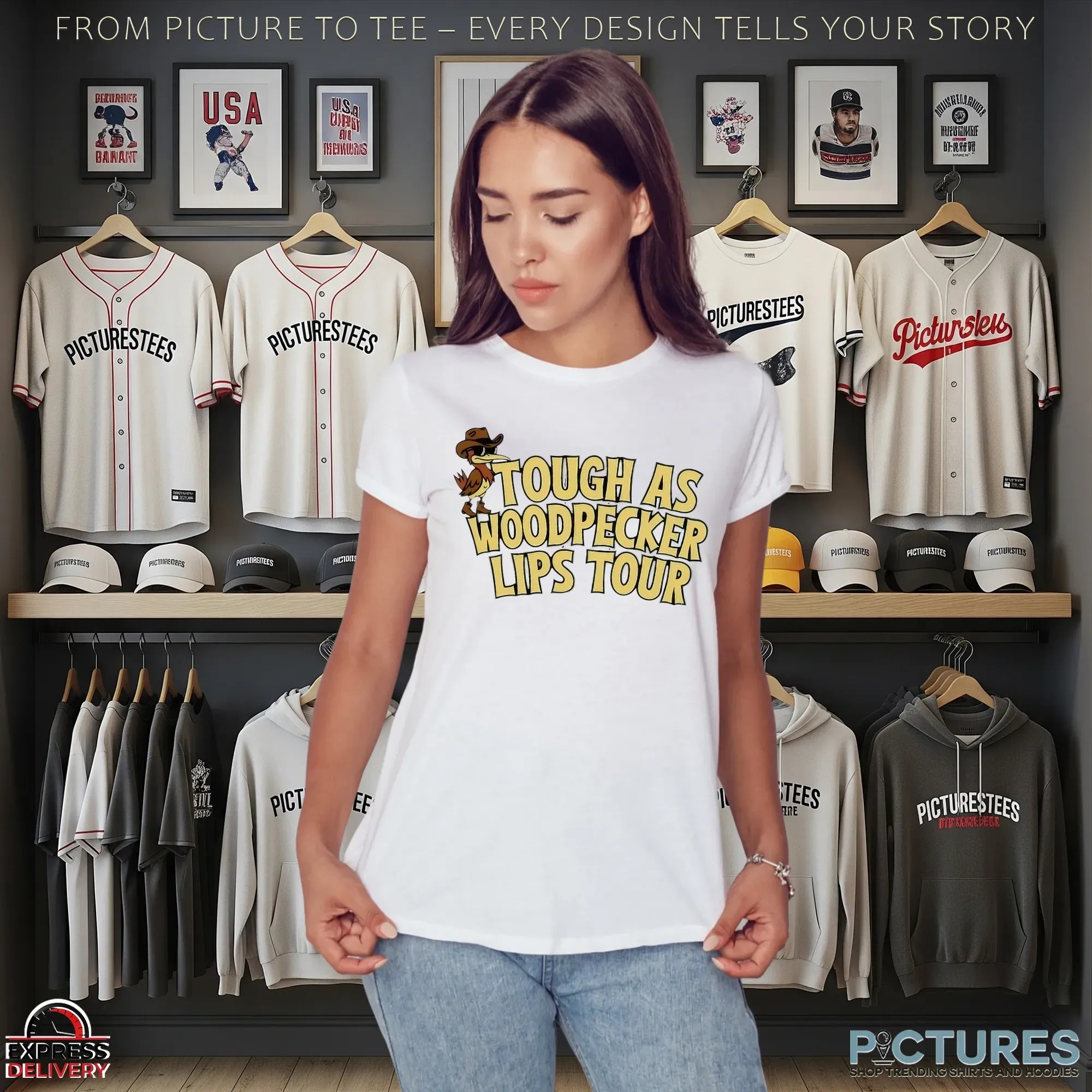 Tough As A Woodpecker Lips Tour T Shirt