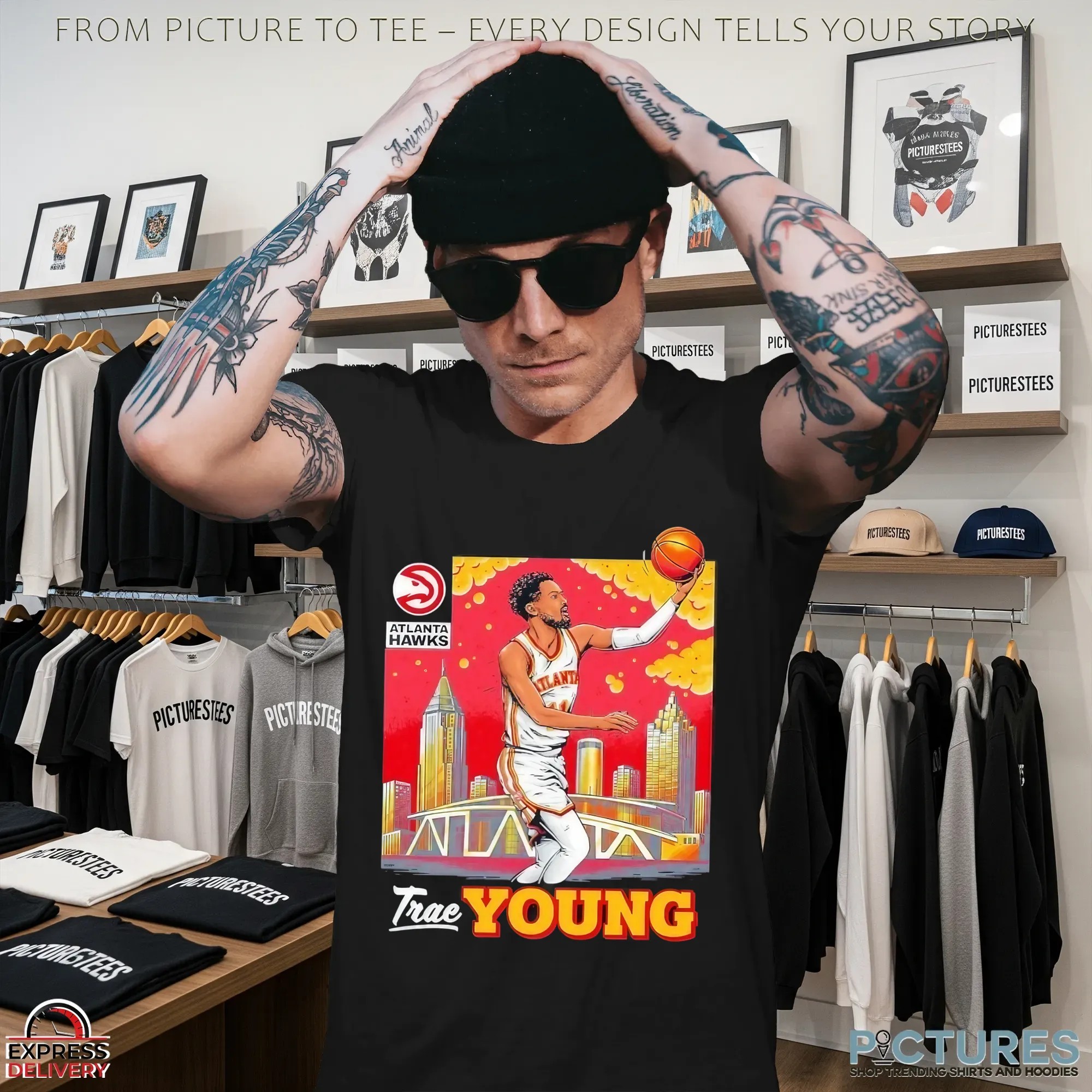 Trae Young NBA Atlanta Hawks Skyline T Shirt