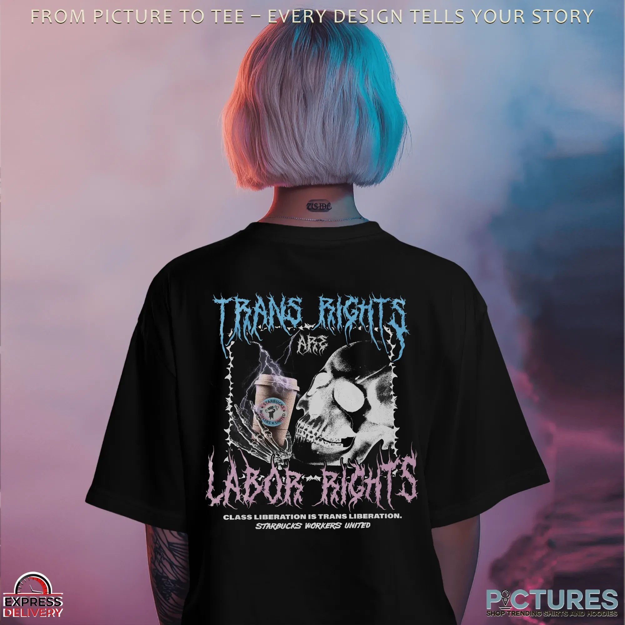 Trans Rights Labor Rights Metal Starbucks Workers United T Shirt