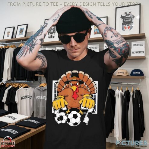 Turkey Goalie Soccer 6 7 Six Seven Boys Thanksgiving T Shirt