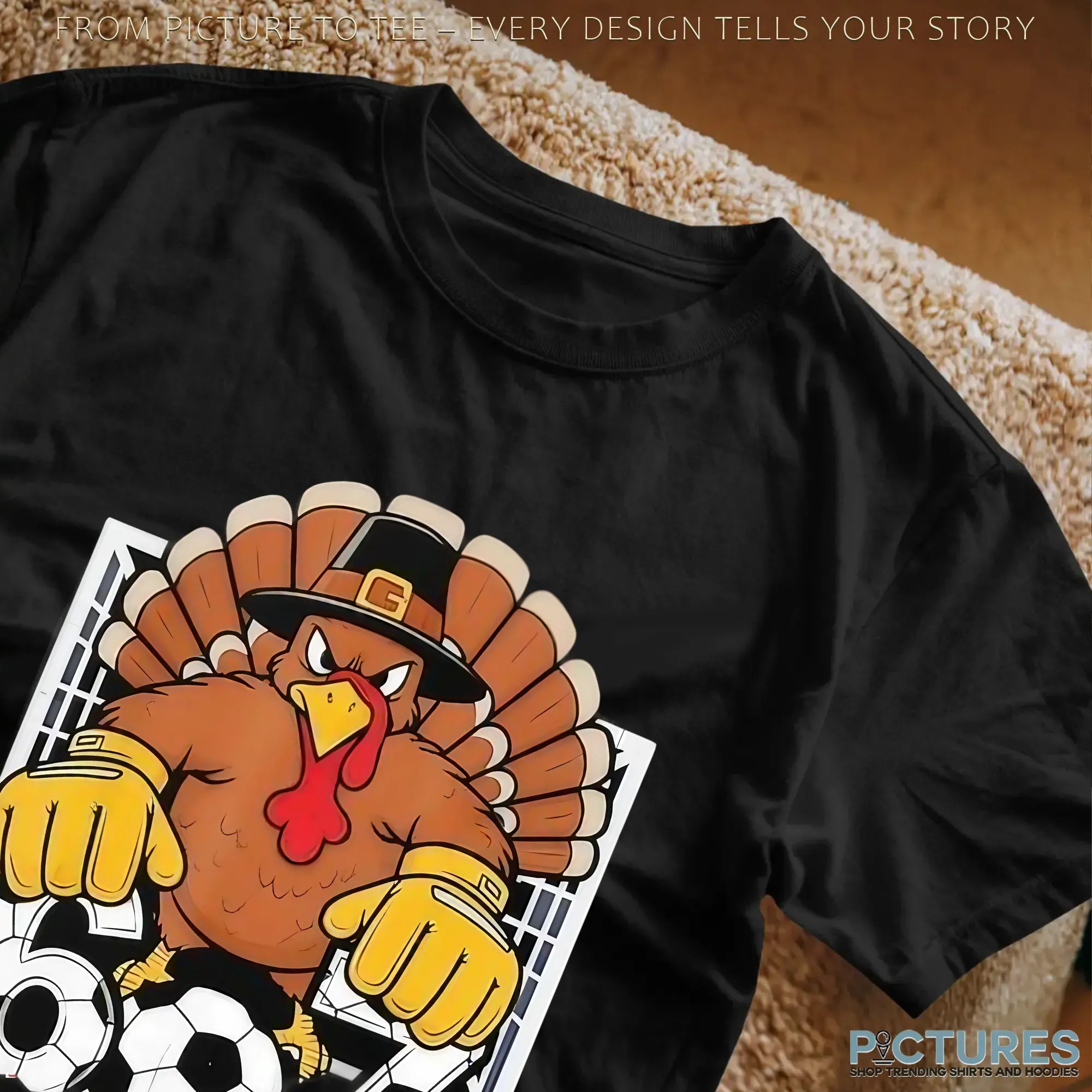Turkey Goalie Soccer 6 7 Six Seven Boys Thanksgiving T Shirt