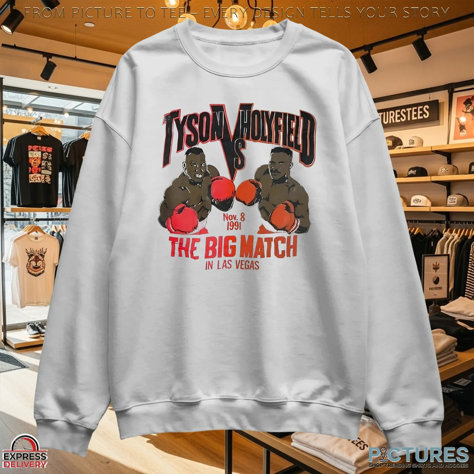Tyson Vs Holyfield The Big Match In Las Vegas 1991 Graphic T Shirt Tyson Vs Holyfield The Big Match In Las Vegas 1991 Graphic T Shirt