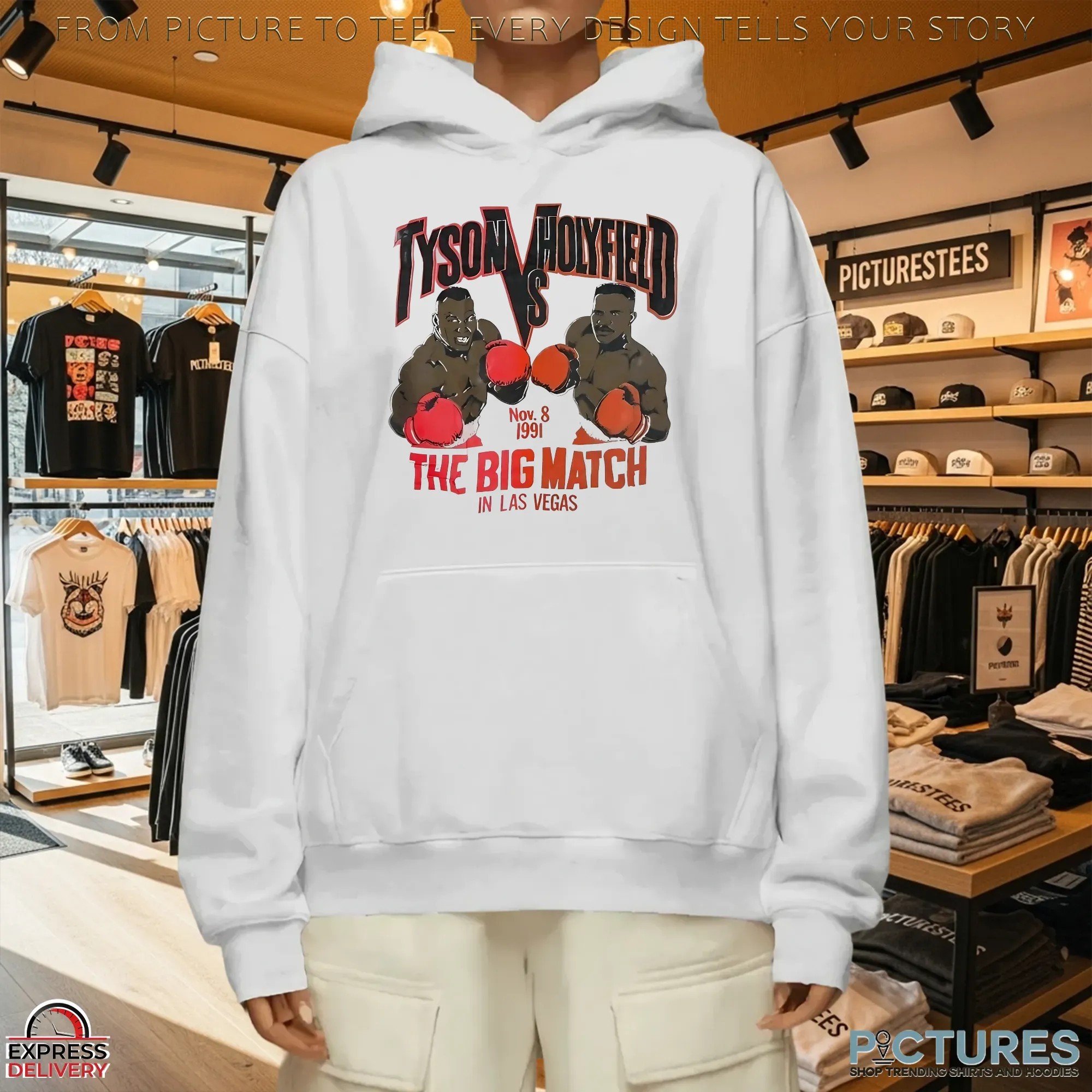 Tyson Vs Holyfield The Big Match In Las Vegas 1991 Graphic T Shirt Tyson Vs Holyfield The Big Match In Las Vegas 1991 Graphic T Shirt