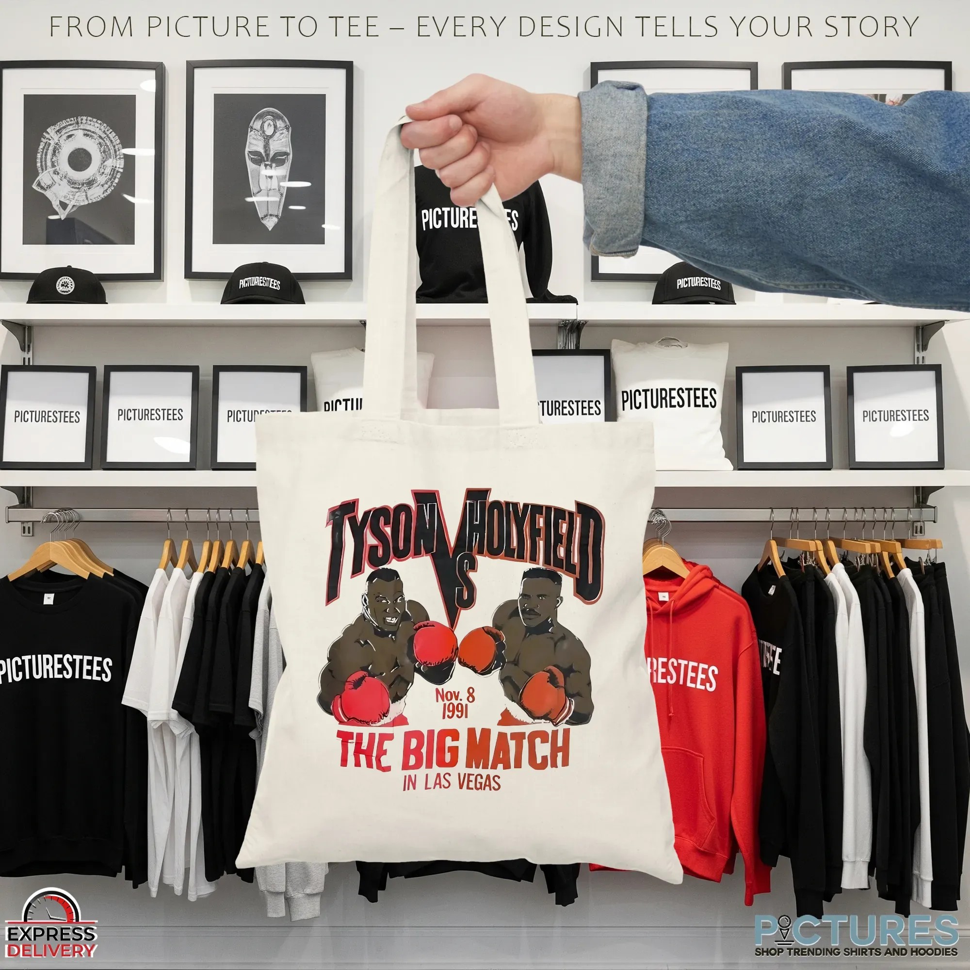 Tyson Vs Holyfield The Big Match In Las Vegas 1991 Graphic T Shirt Tyson Vs Holyfield The Big Match In Las Vegas 1991 Graphic T Shirt