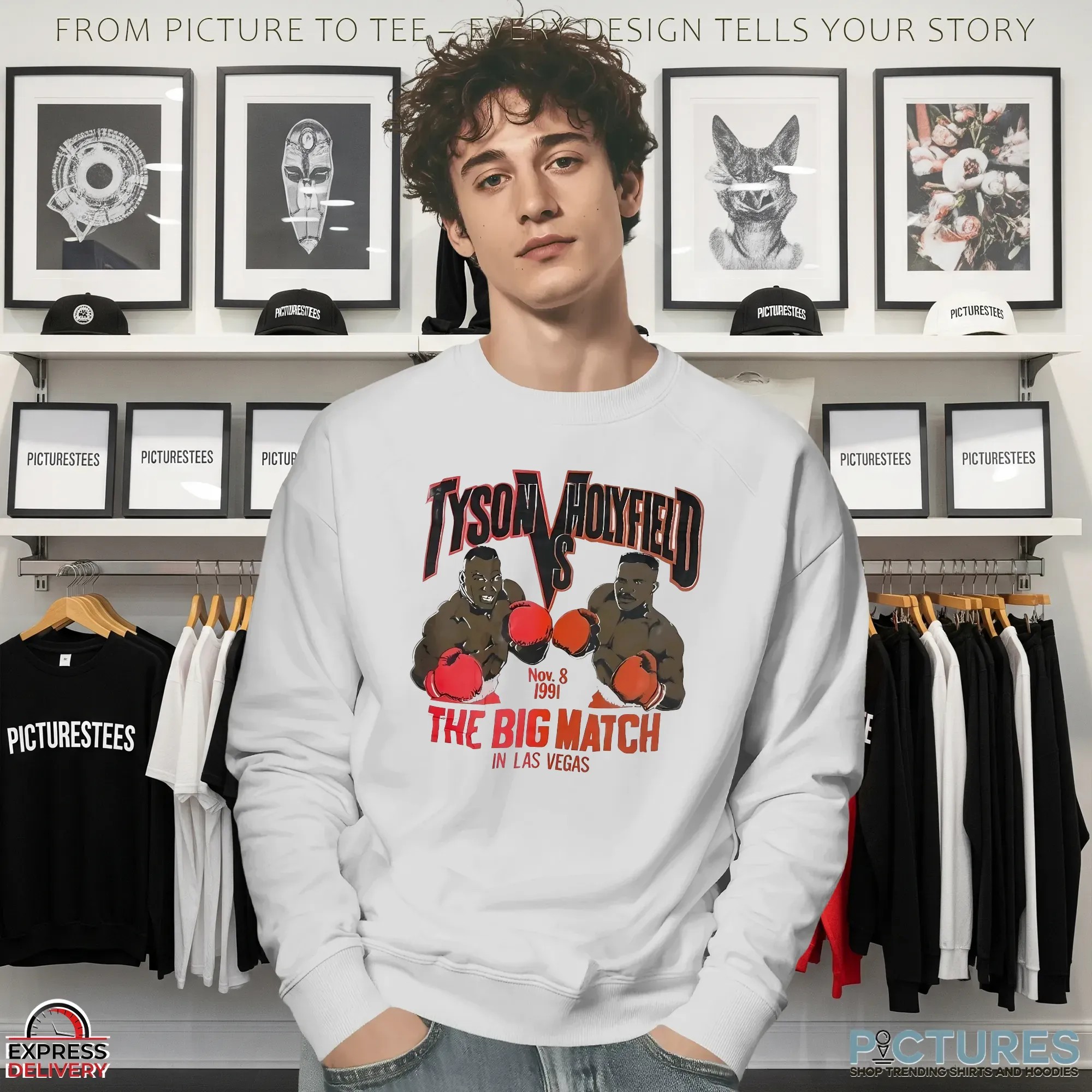 Tyson Vs Holyfield The Big Match In Las Vegas 1991 Graphic T Shirt Tyson Vs Holyfield The Big Match In Las Vegas 1991 Graphic T Shirt