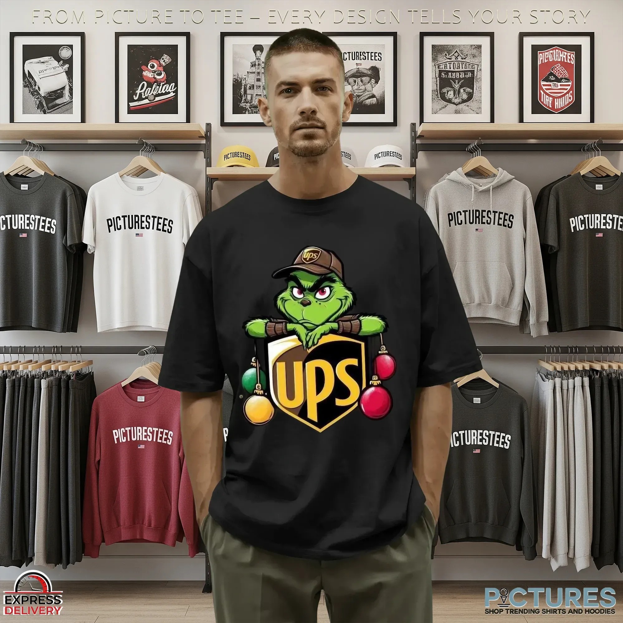 Ups Delivery Christmas Gift Ups Delivery Driver Grinch T Shirt