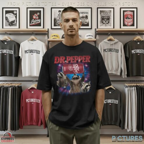 Vintage Three Raccoons Dr Pepper Vintage Bootleg T Shirt