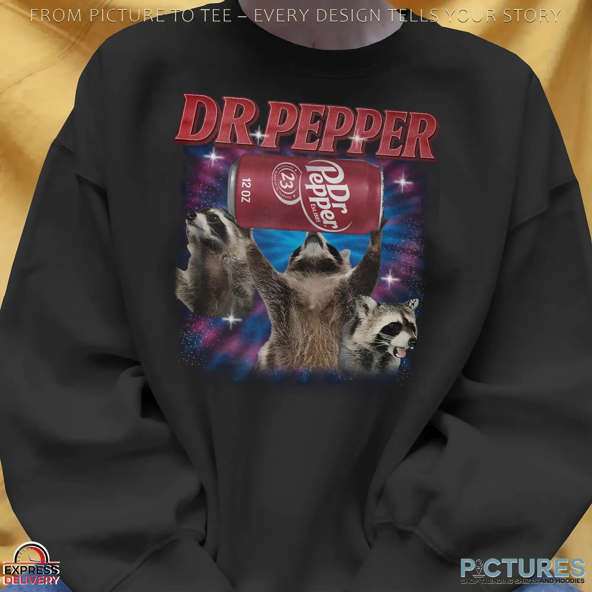 Vintage Three Raccoons Dr Pepper Vintage Bootleg T Shirt