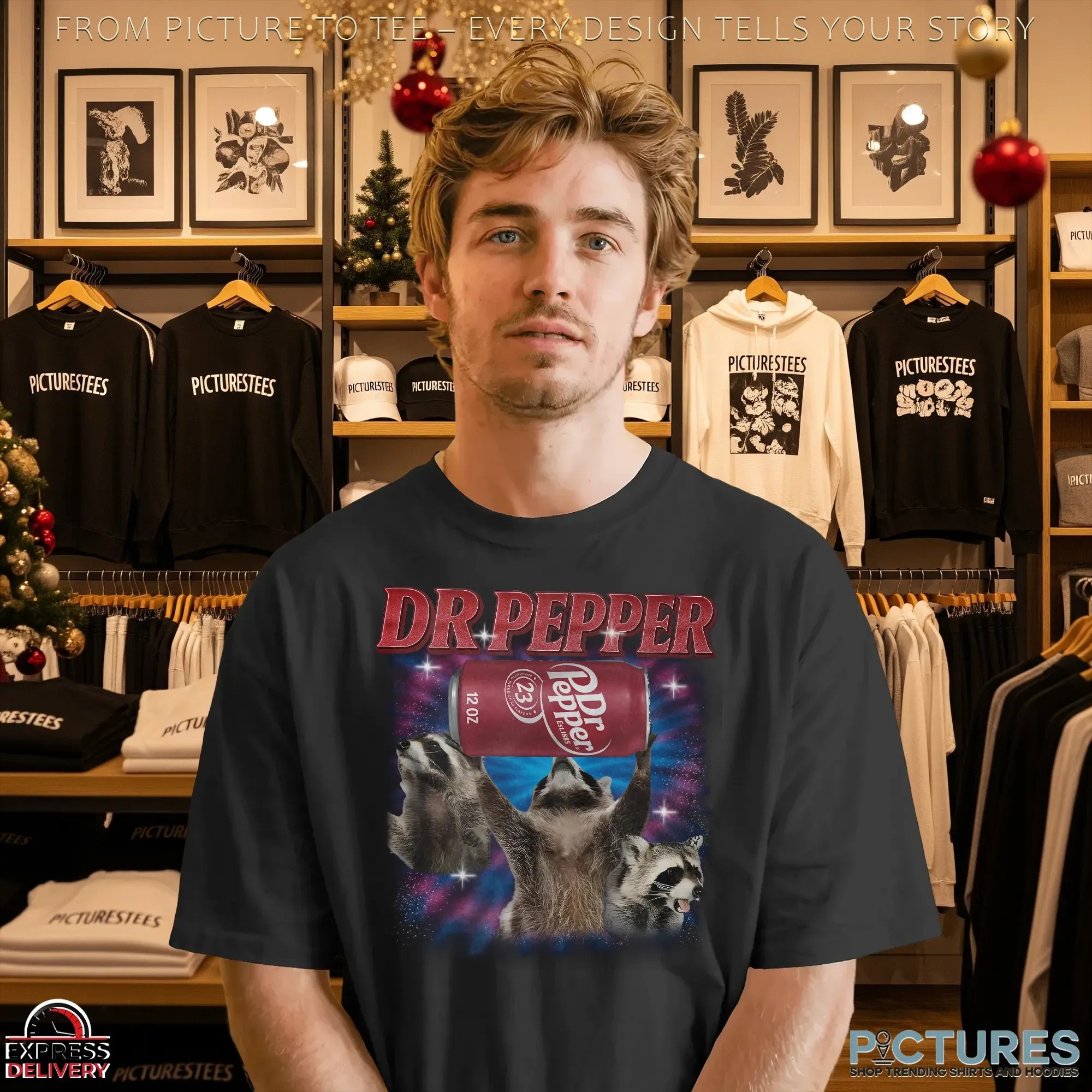 Vintage Three Raccoons Dr Pepper Vintage Bootleg T Shirt