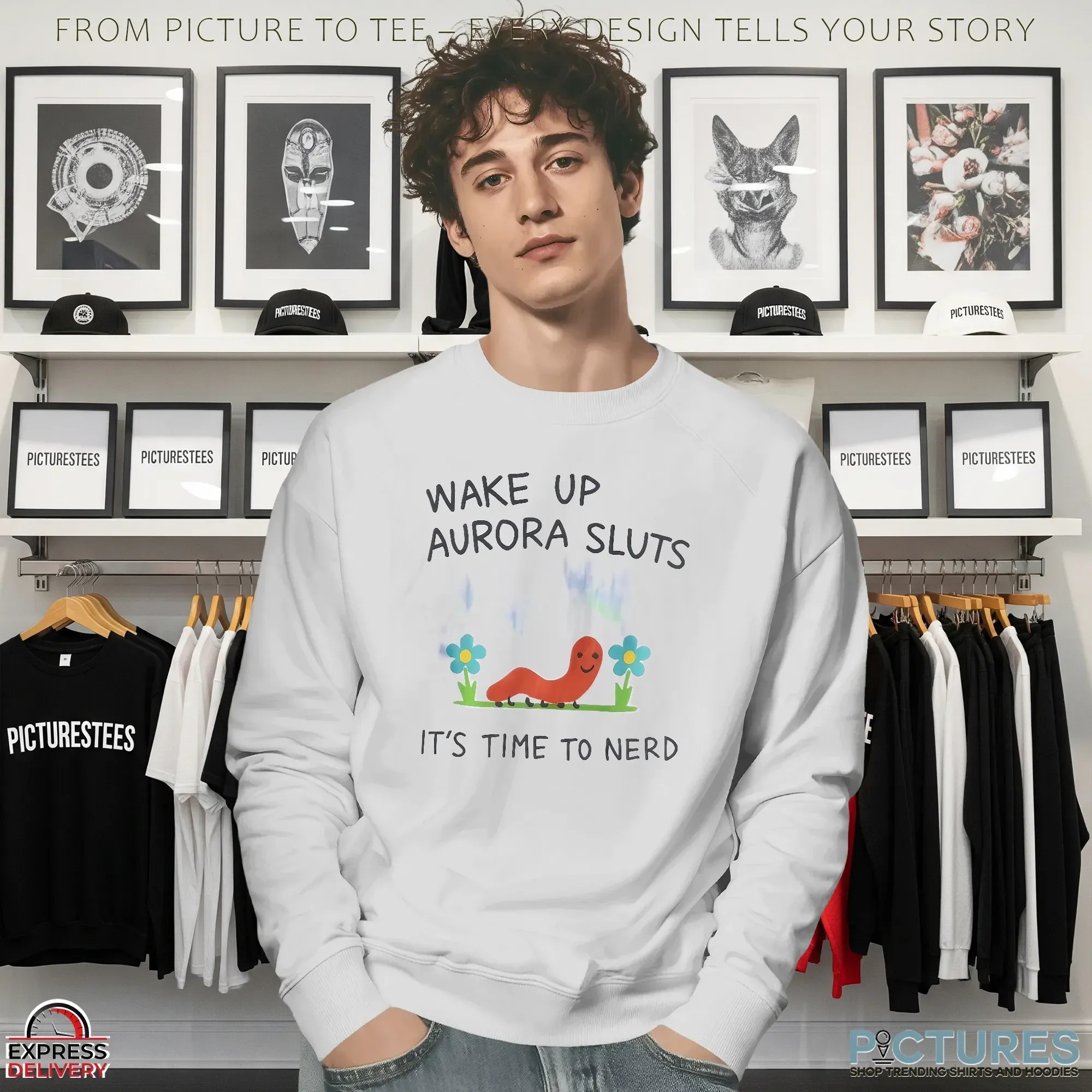 Wake Up Aurora Sluts Its Time To Nerd Graphic T Shirt Wake Up Aurora Sluts Its Time To Nerd Graphic T Shirt