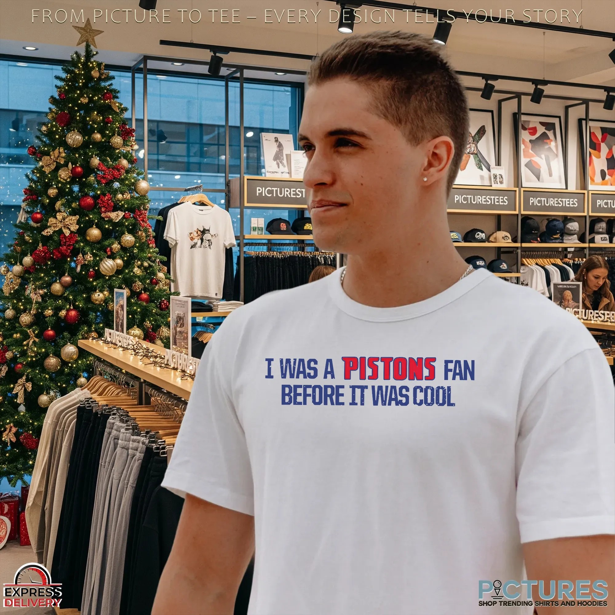 Was A Pistons Fan Before It Was Cool T Shirt