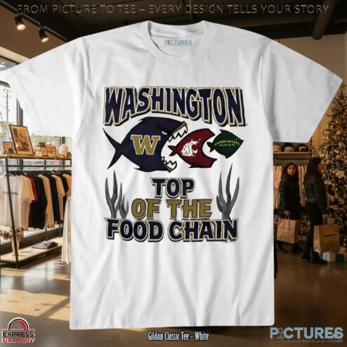 Washington top of the food chain Huskies State Cougars Oregon Ducks T Shirt