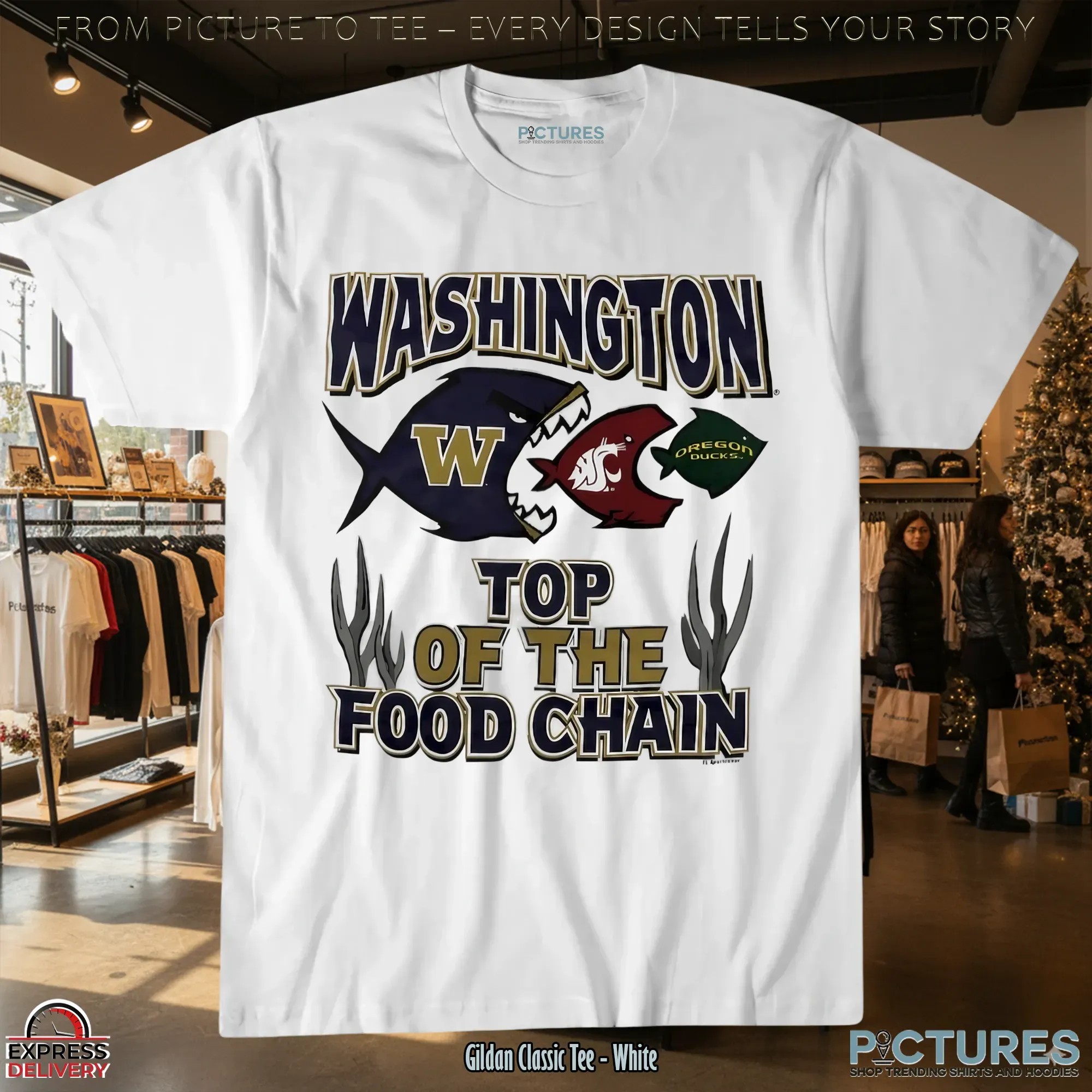 Washington top of the food chain Huskies State Cougars Oregon Ducks T Shirt