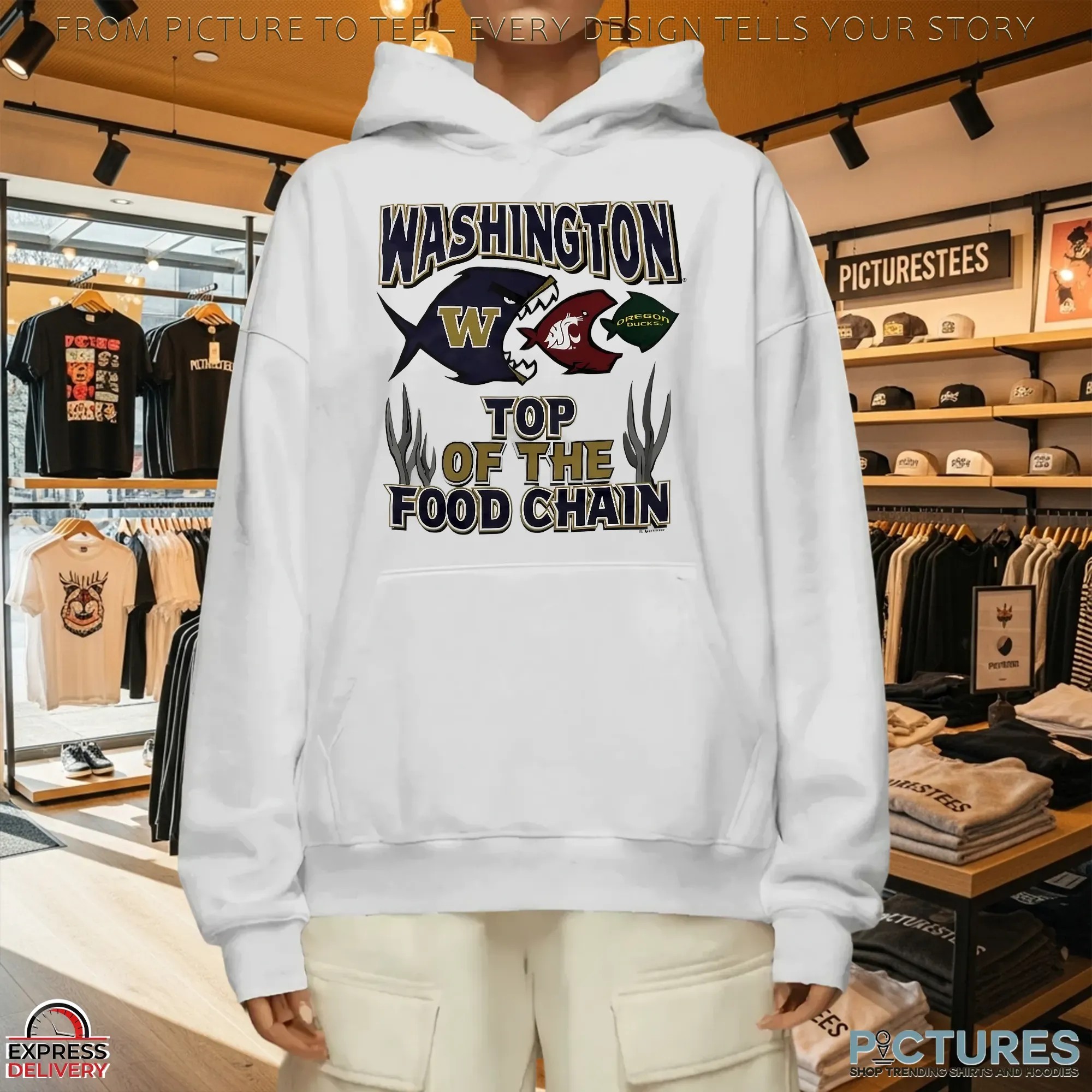 Washington top of the food chain Huskies State Cougars Oregon Ducks T Shirt