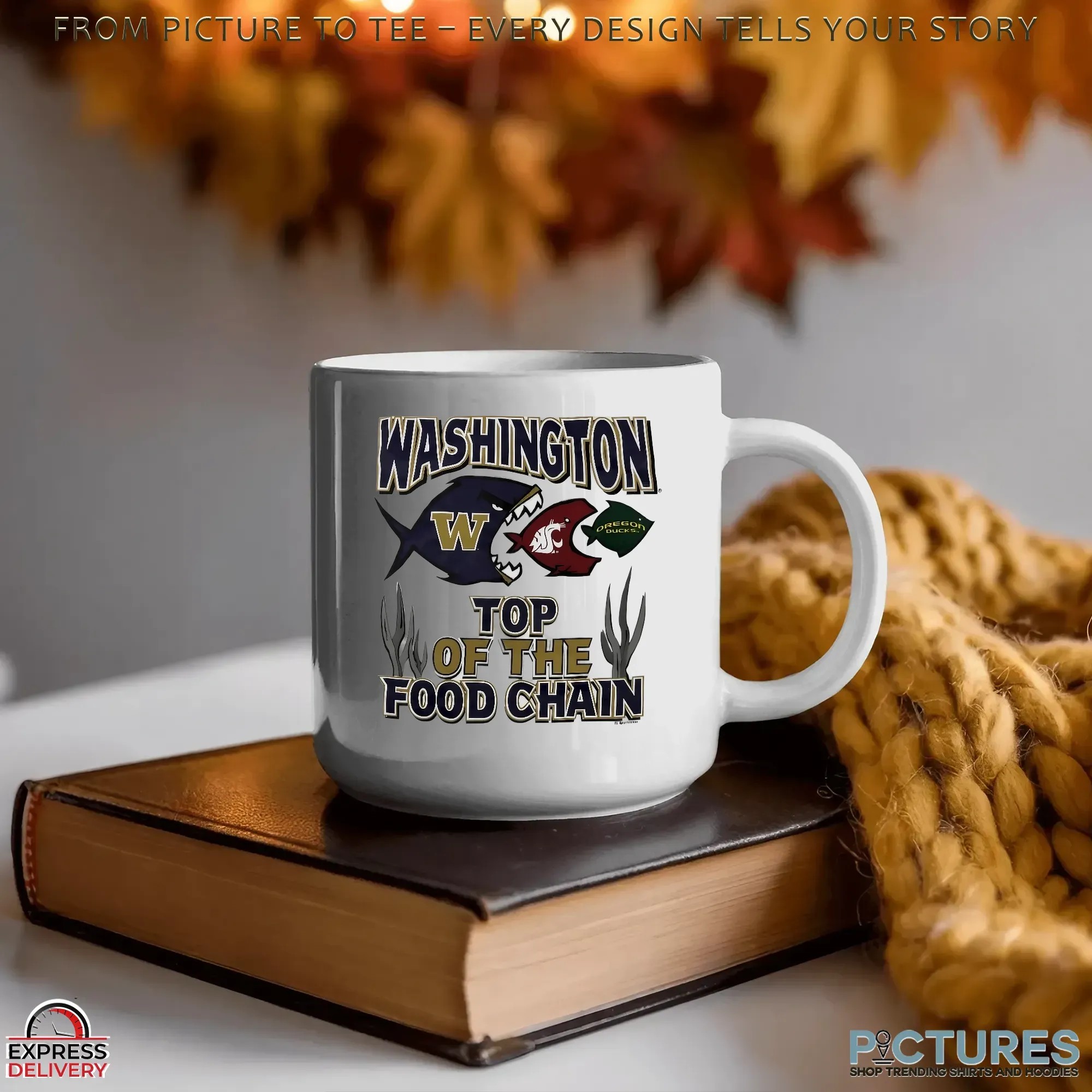 Washington top of the food chain Huskies State Cougars Oregon Ducks T Shirt