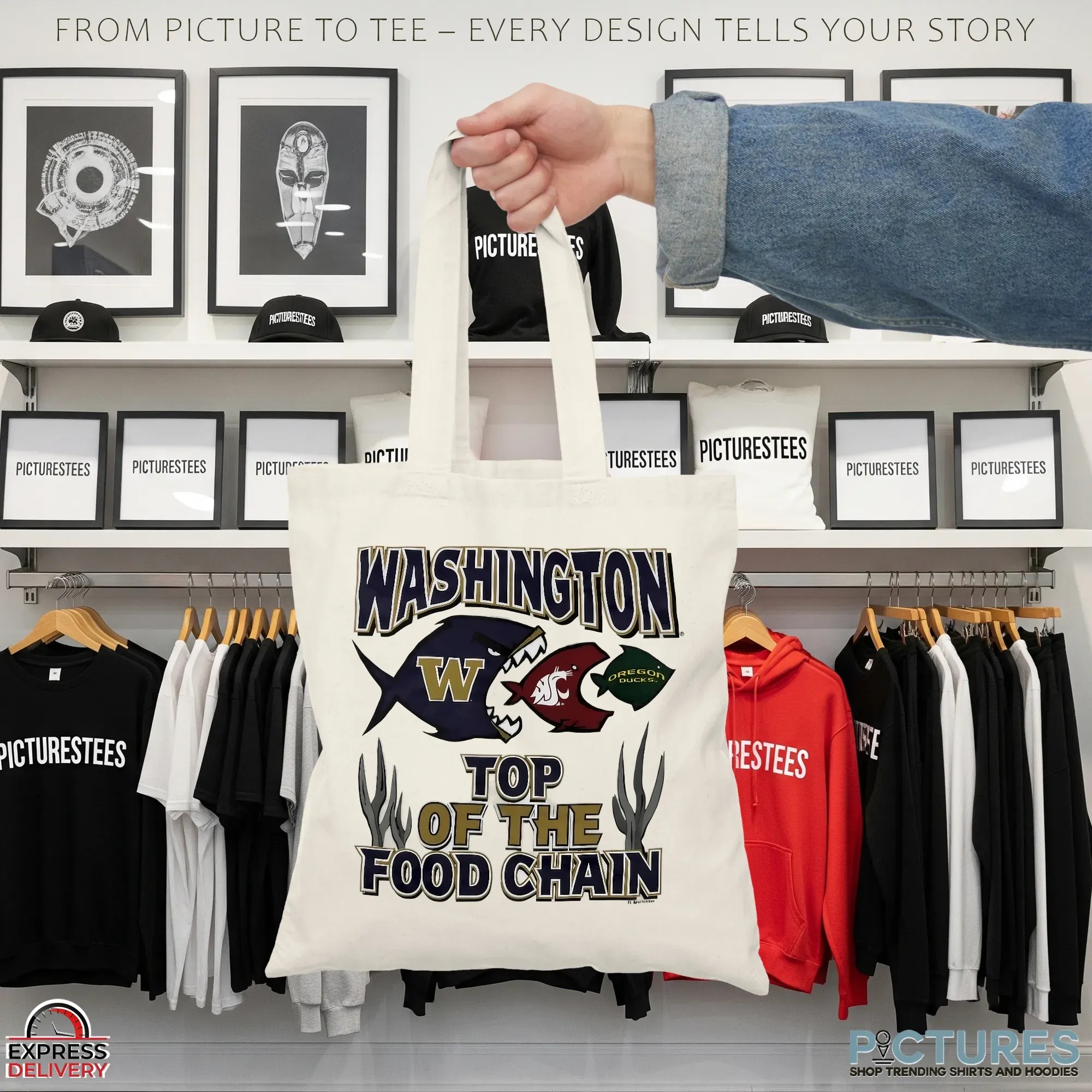 Washington top of the food chain Huskies State Cougars Oregon Ducks T Shirt