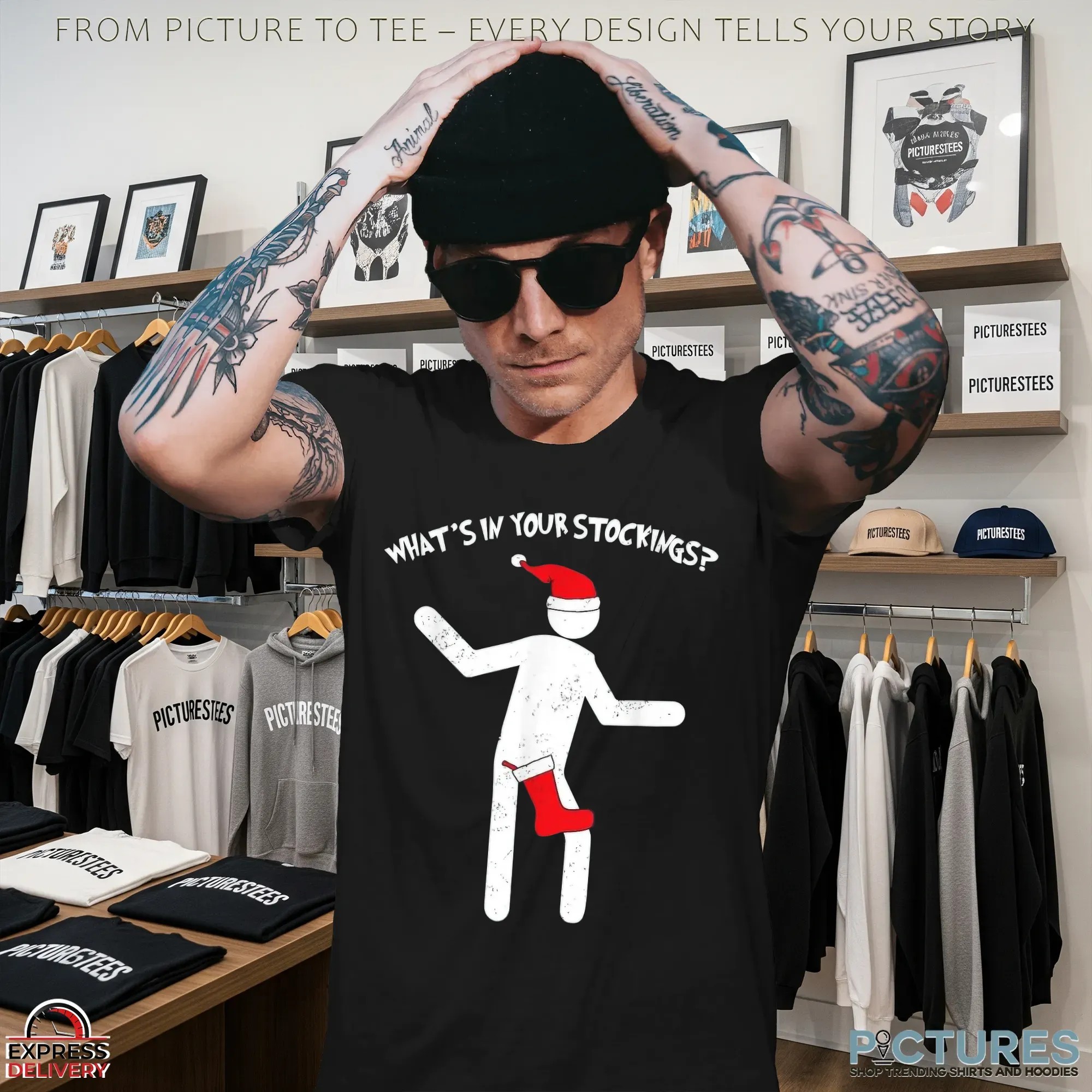 What's In Your Stocking Funny Naughty Christmas T Shirt