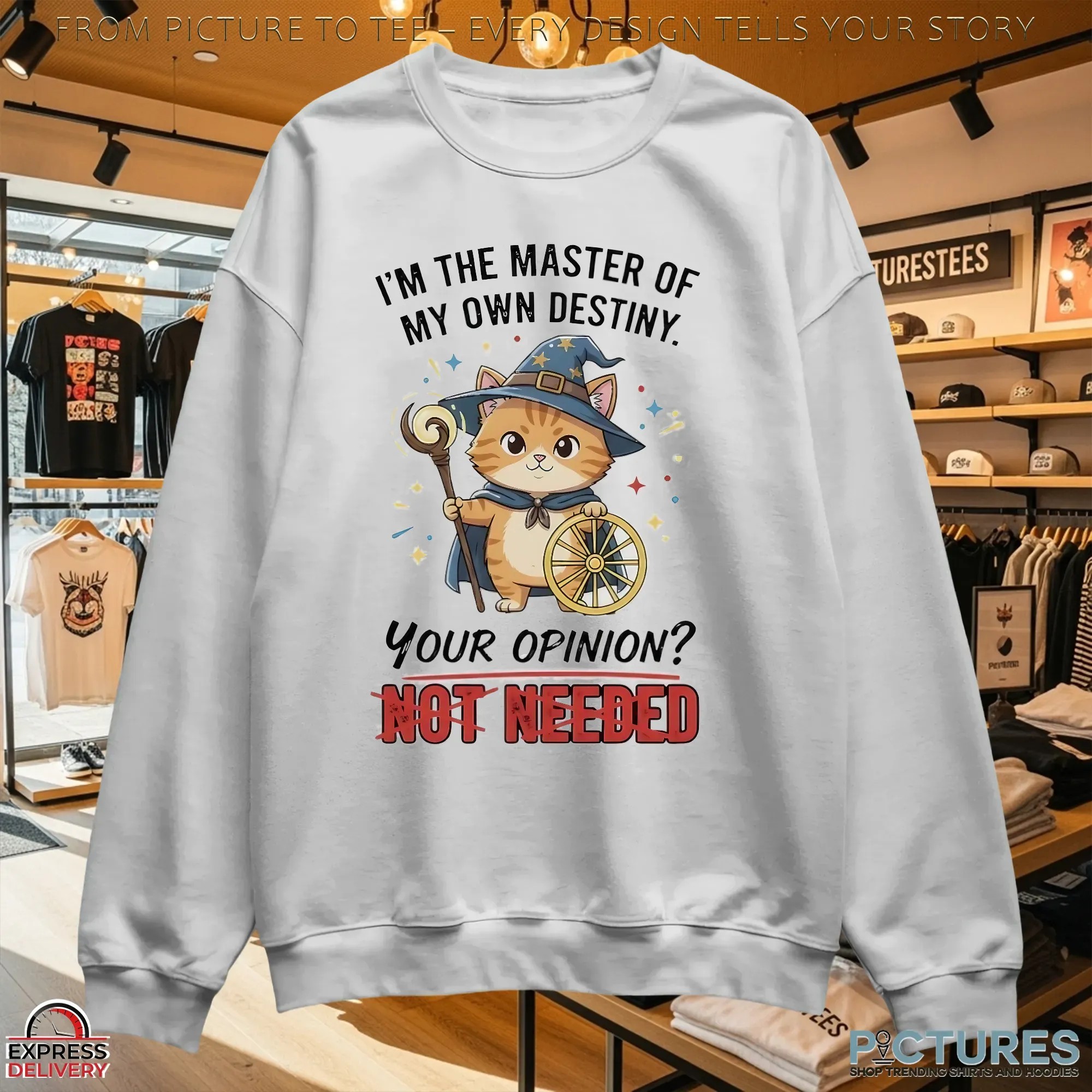 Wizard Cat I’m The Master Of My Own Destiny Your Opinion Not Needed T Shirt