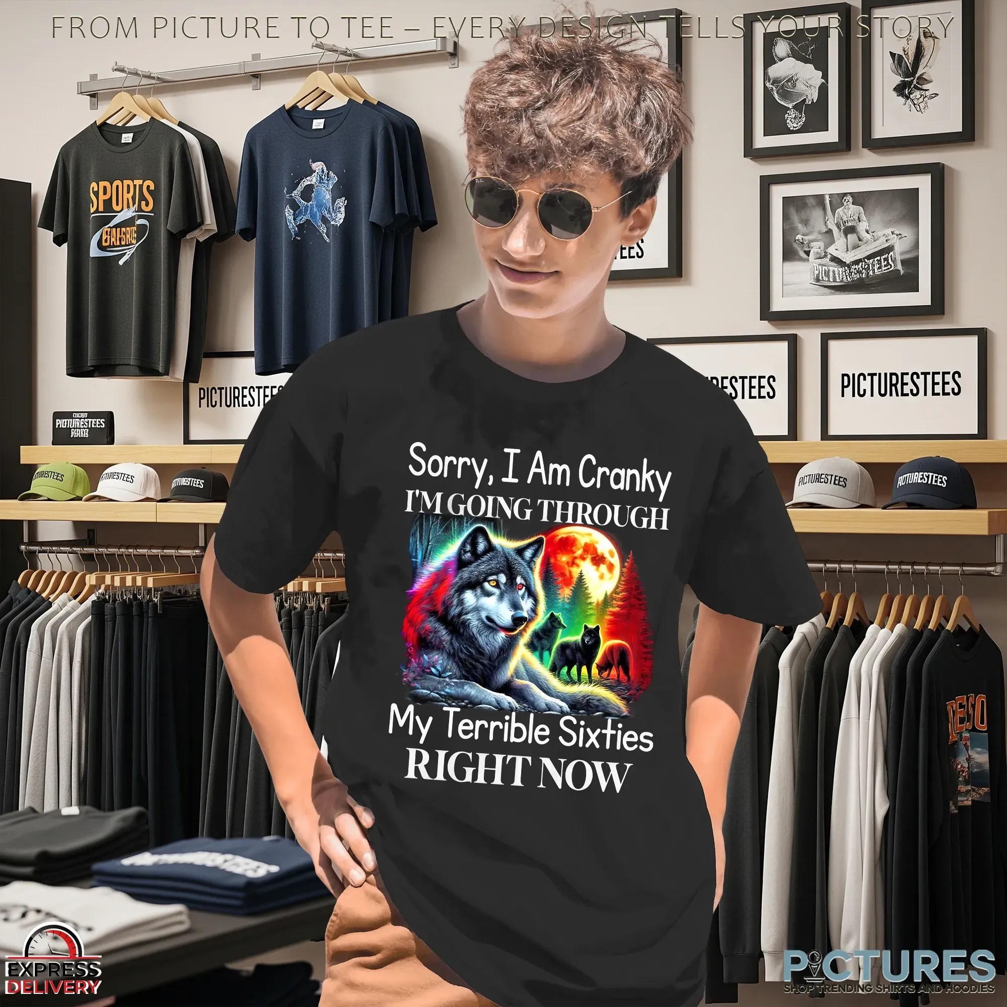 Wolf Sorry I Am Cranky I'm Going Through My Terrible Sixties Right Now T Shirt