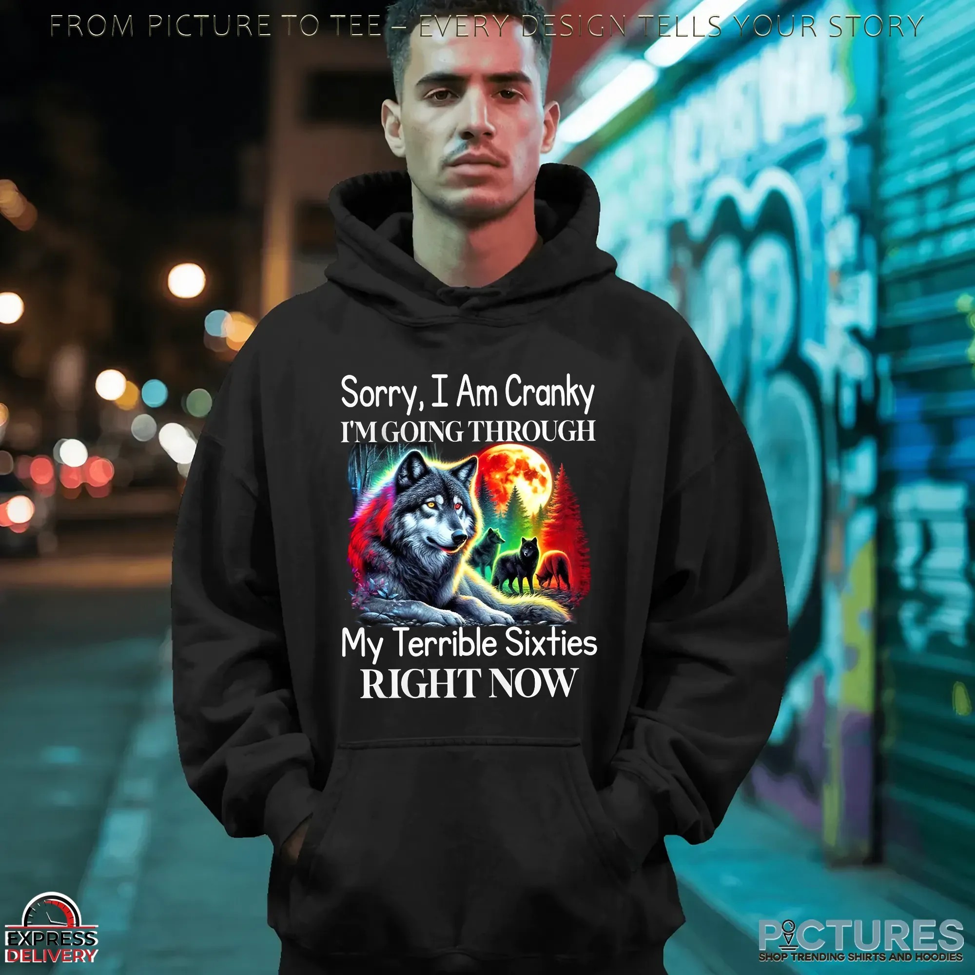Wolf Sorry I Am Cranky I'm Going Through My Terrible Sixties Right Now T Shirt