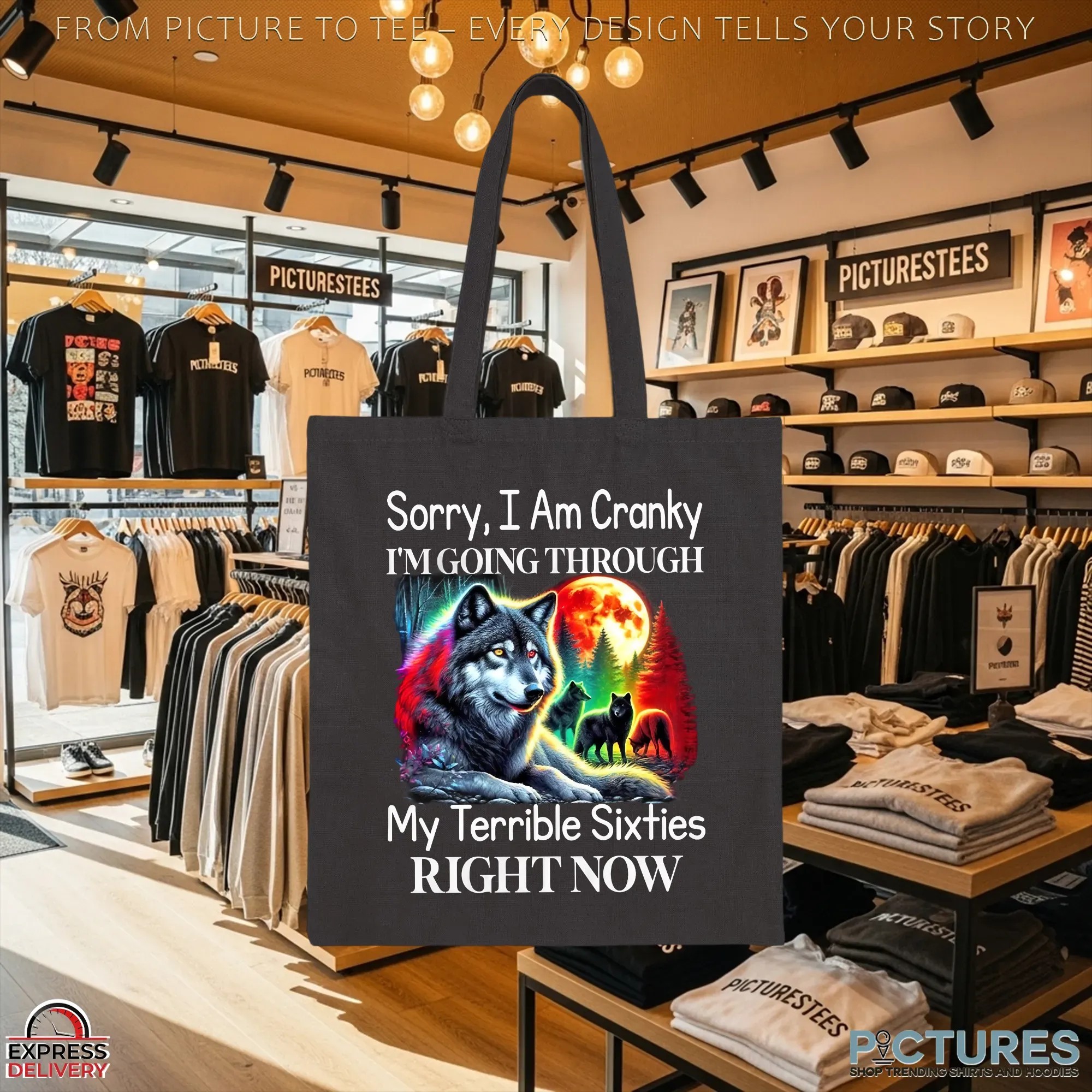 Wolf Sorry I Am Cranky I'm Going Through My Terrible Sixties Right Now T Shirt