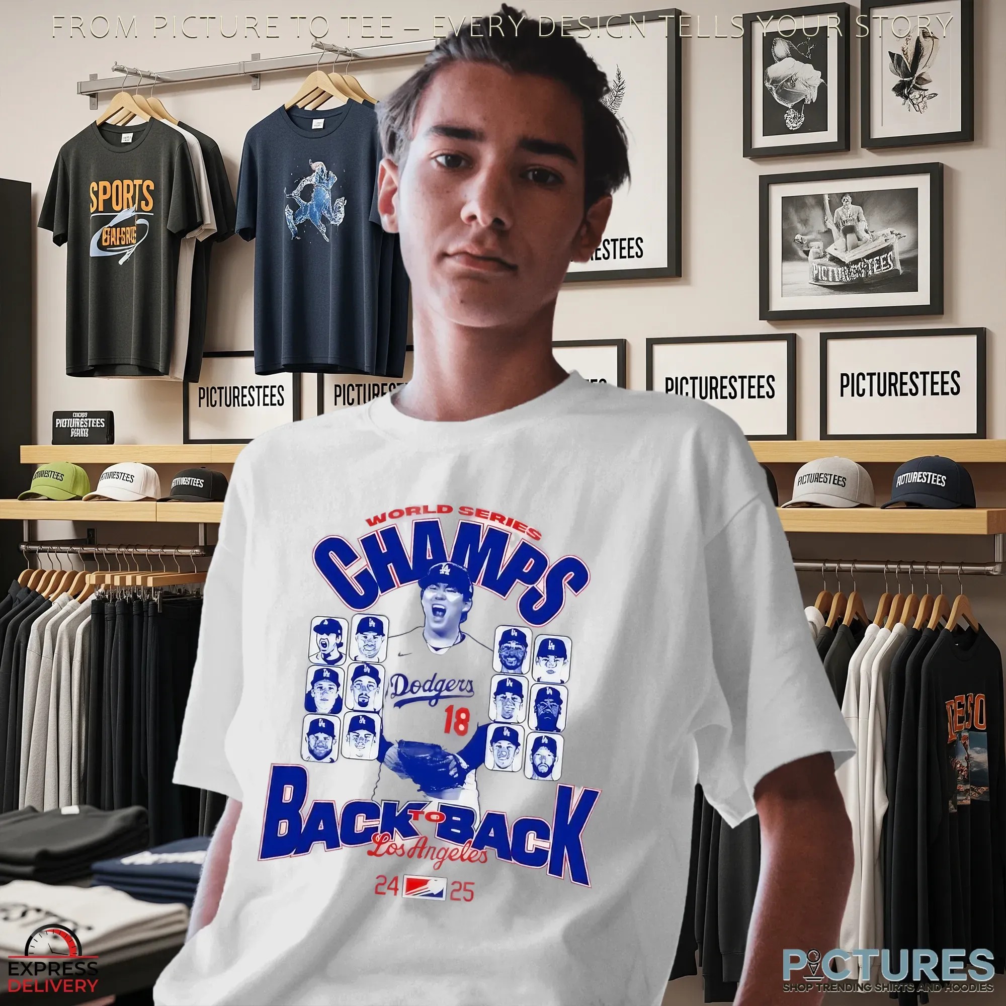World Series Champs 2024 2025 Los Angeles Dodgers Back To Back Players Graphic T Shirt