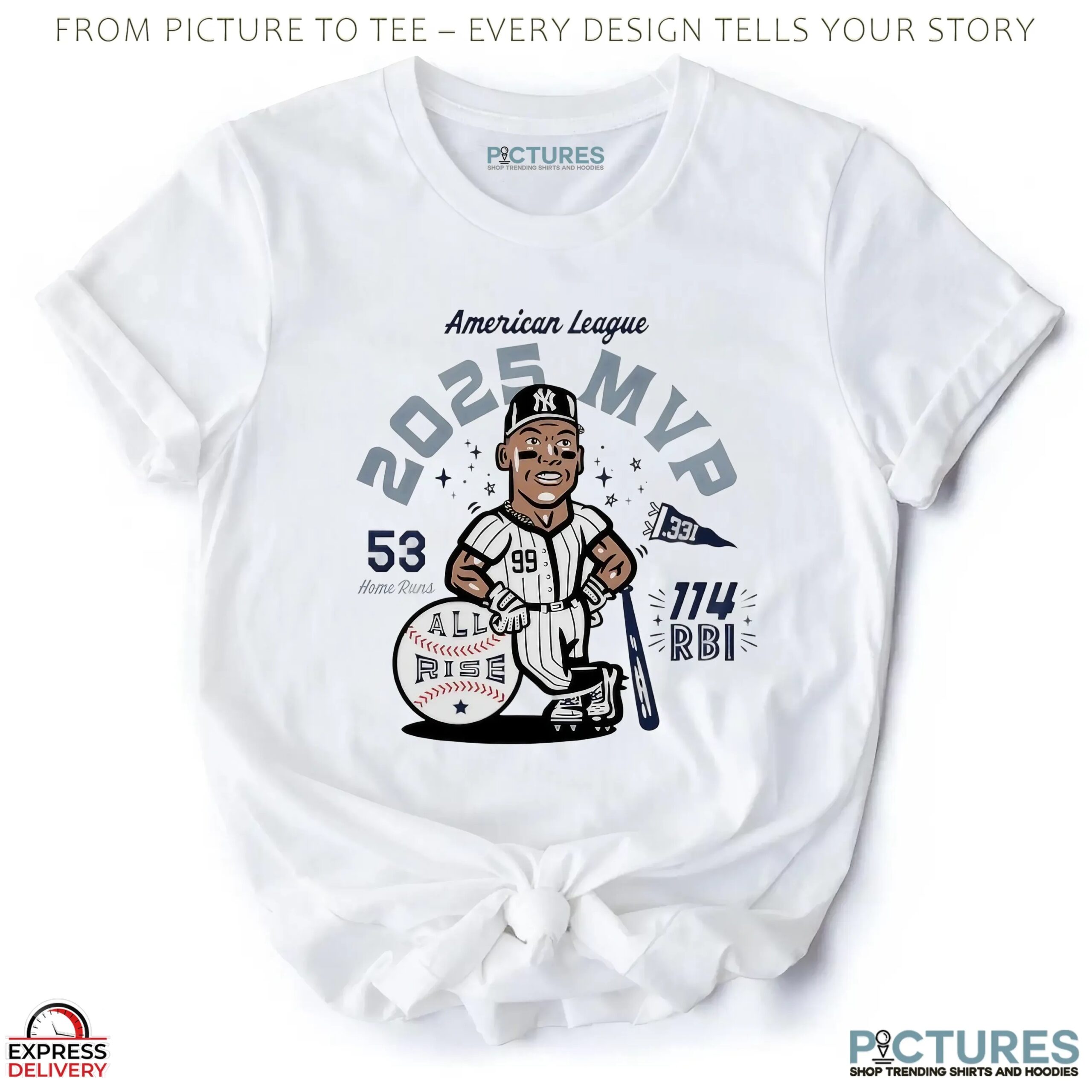 Yankees Aaron Judge American League 3X MVP 2025 53 Hr 114 Rbi T Shirt