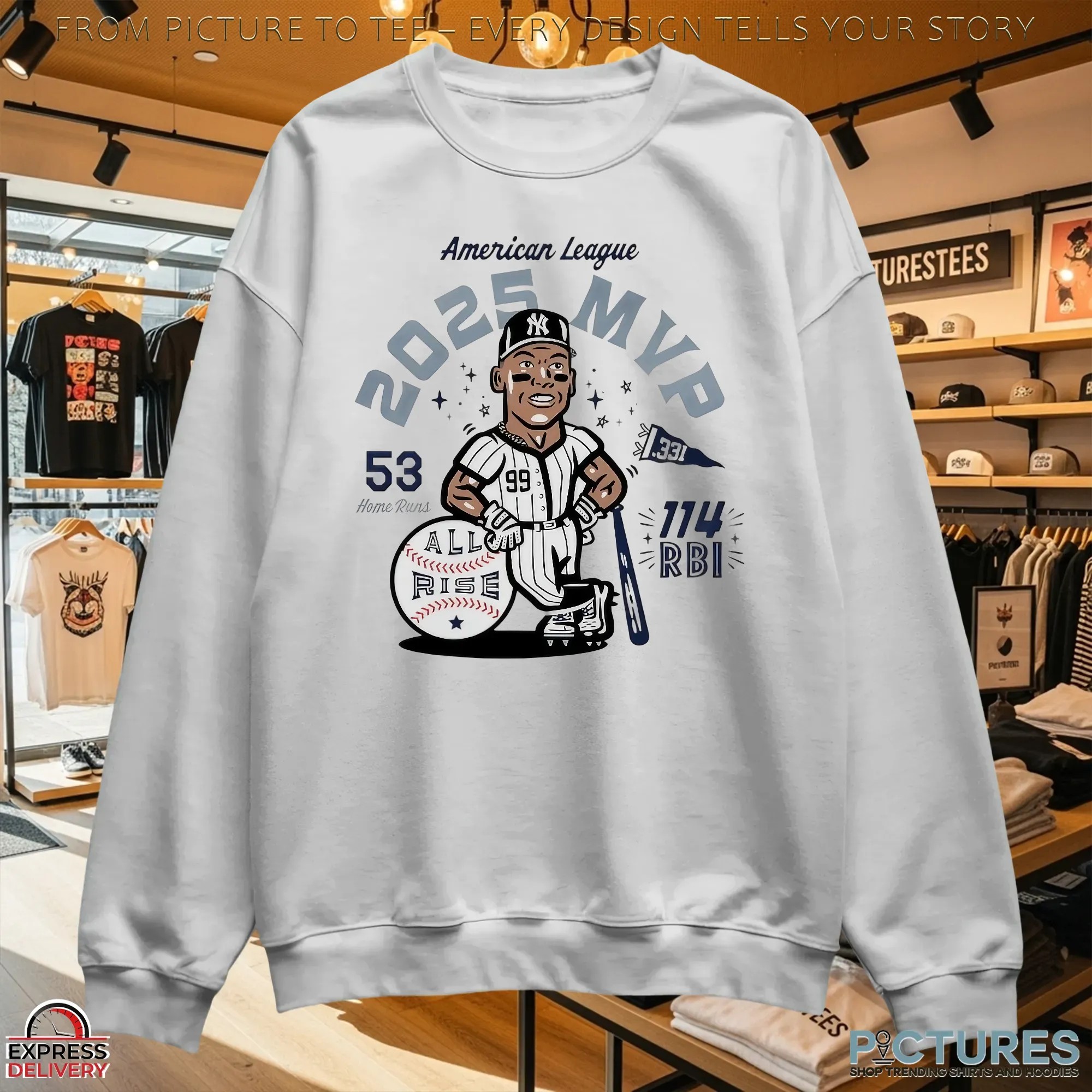Yankees Aaron Judge American League 3X MVP 2025 53 Hr 114 Rbi T Shirt