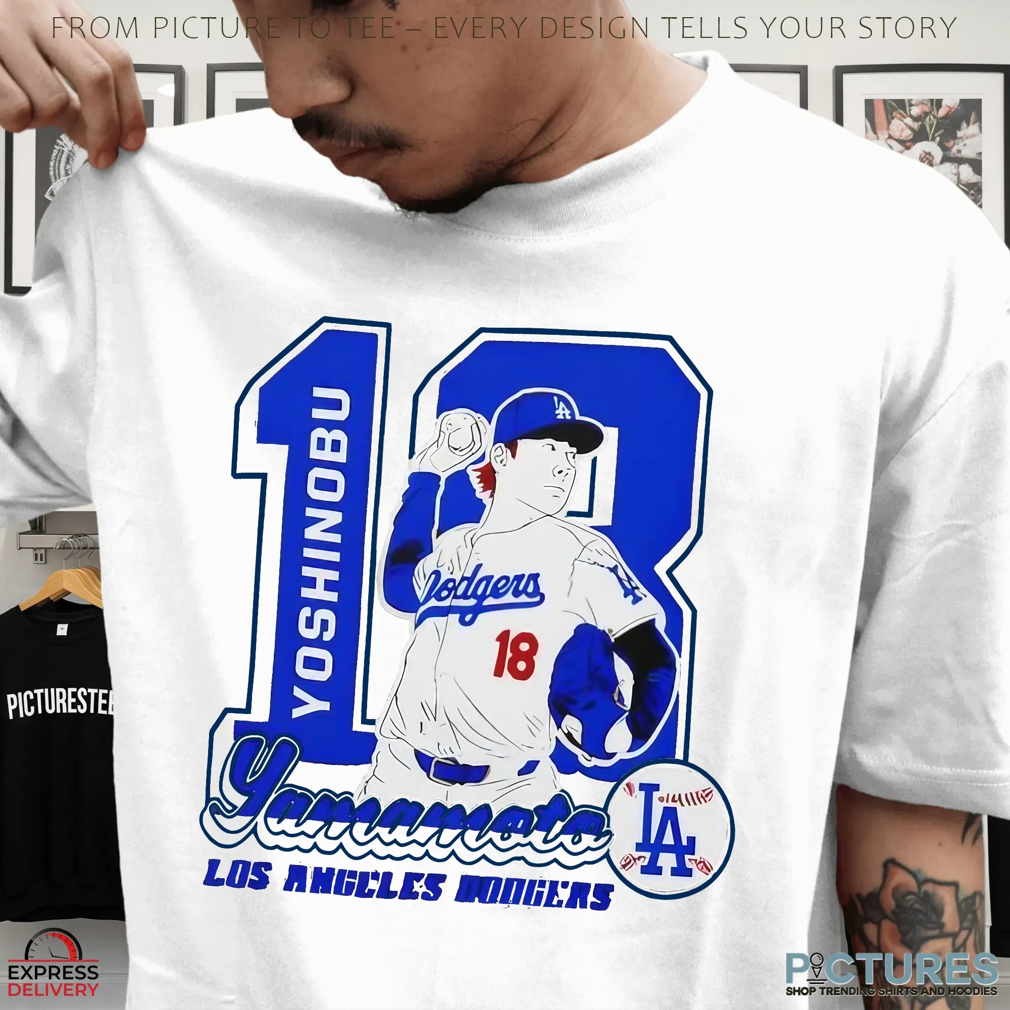 Yoshinobu Yamamoto 18 Los Angeles Dodgers Japanese MLB Pitcher Baseball Graphic T Shirt
