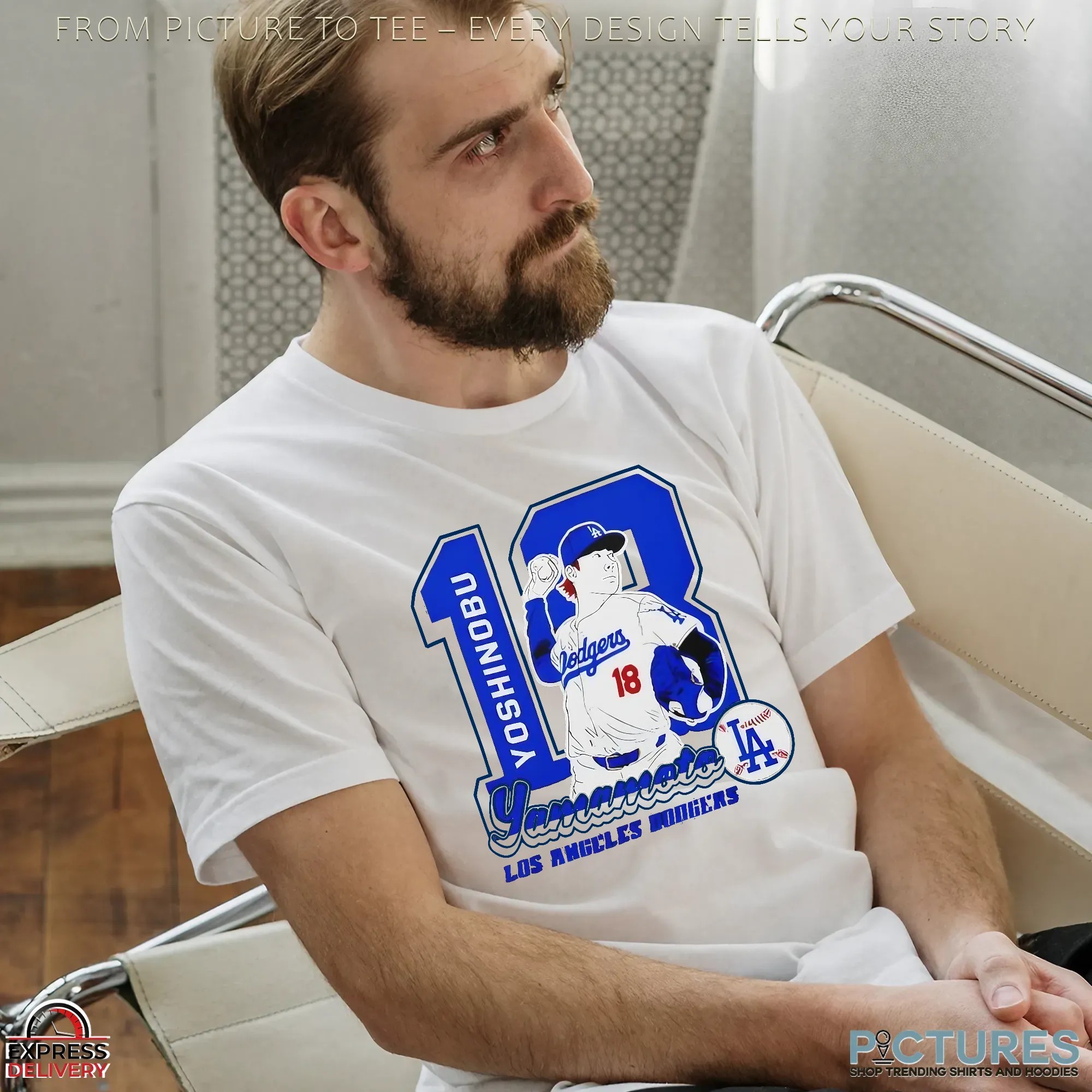 Yoshinobu Yamamoto 18 Los Angeles Dodgers Japanese MLB Pitcher Baseball Graphic T Shirt