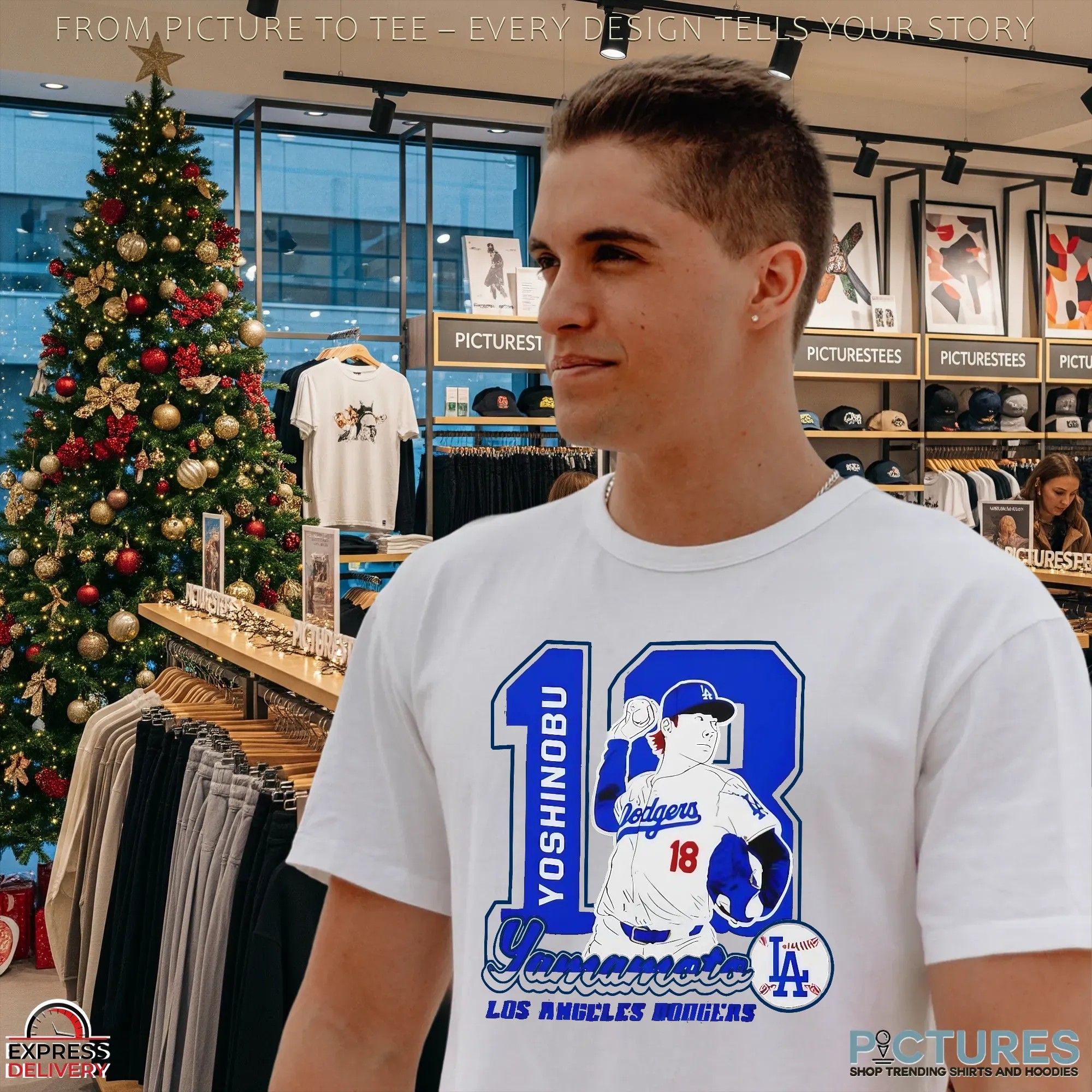 Yoshinobu Yamamoto 18 Los Angeles Dodgers Japanese MLB Pitcher Baseball Graphic T Shirt